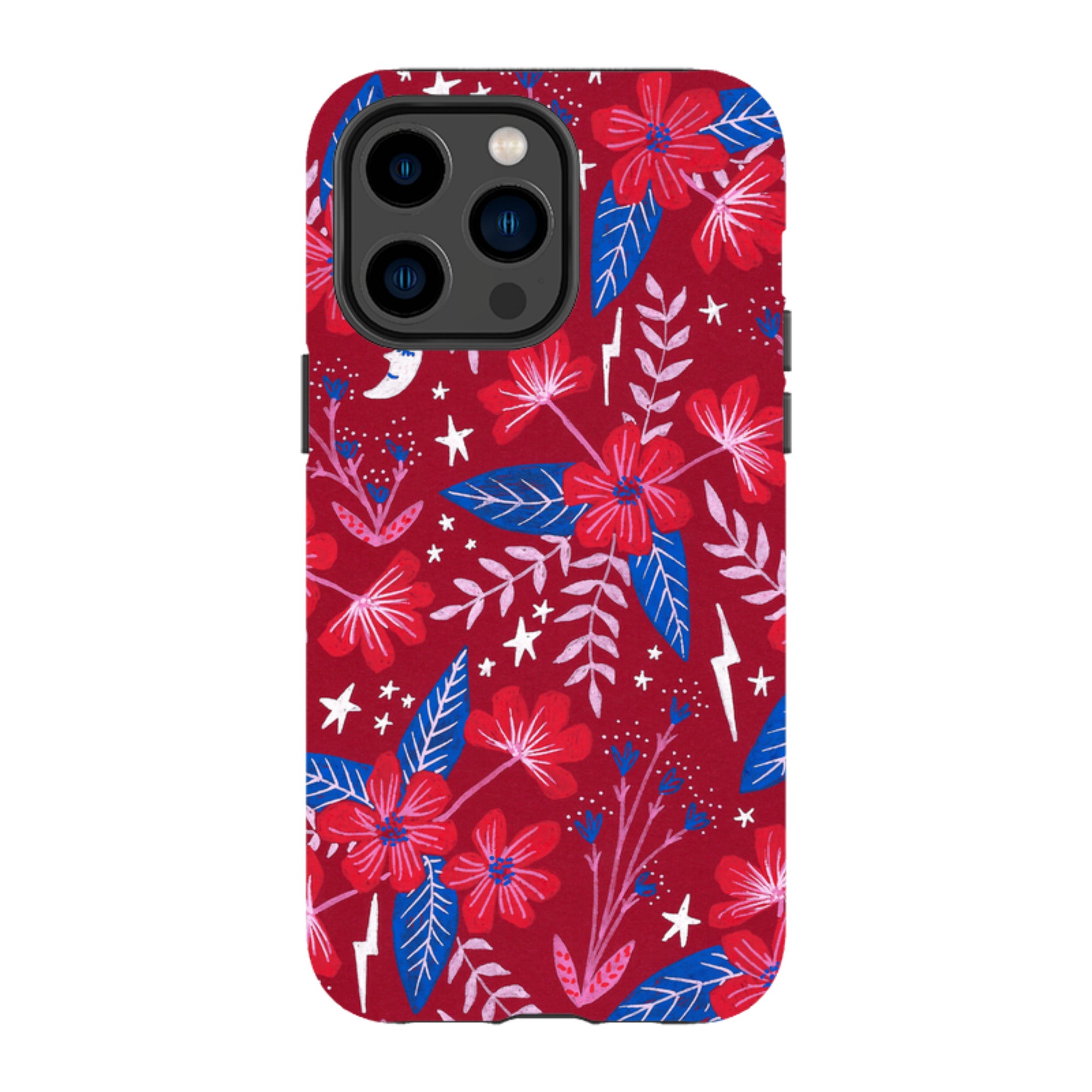 iPhone Tough Case - Red Moon Garden By Lee Foster Wilson
