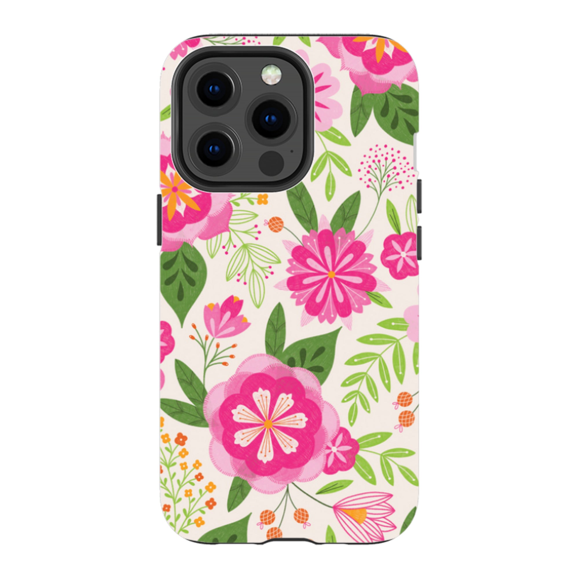 iPhone Tough Case - Big Bold Blooms Ivory By Jenny Zemanek