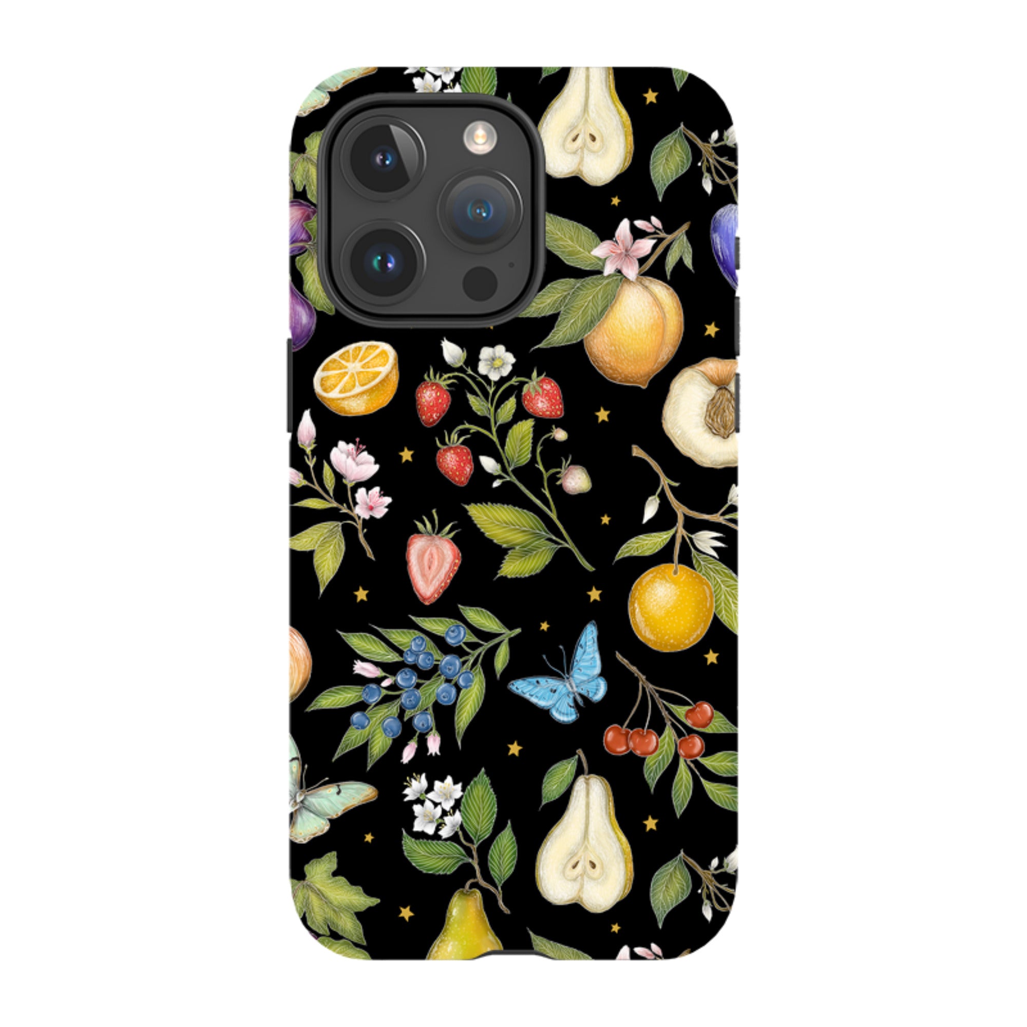 iPhone Tough Case - Black Fruits By Catherine Rowe