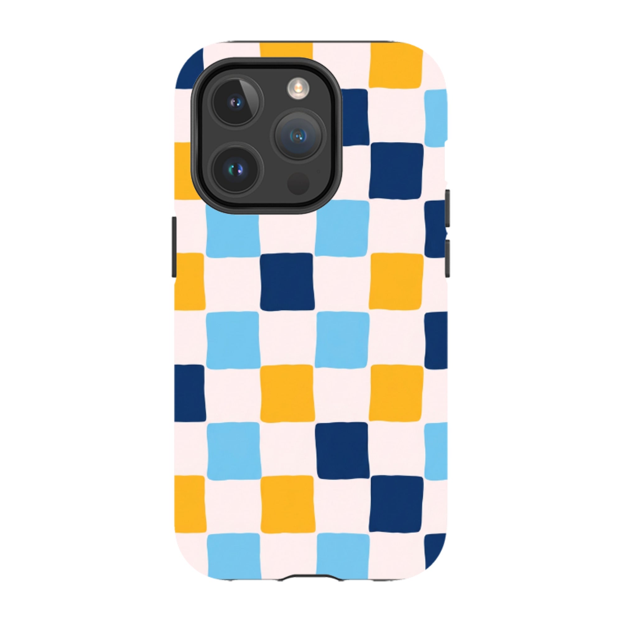 iPhone MagSafe Tough Case - Blue & Yellow Checkerboard