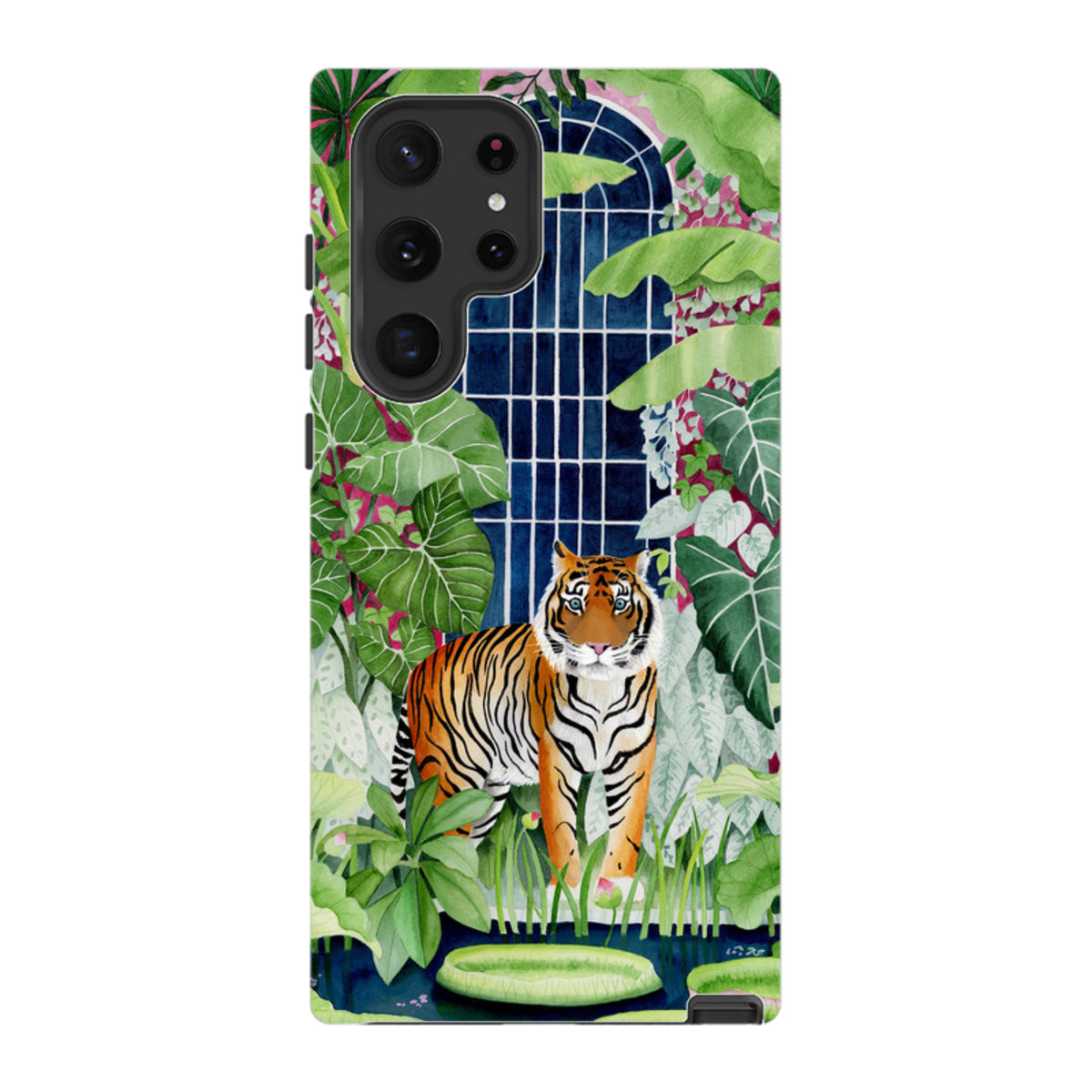 Samsung Tough Case - Green House Tiger By Bex Parkin