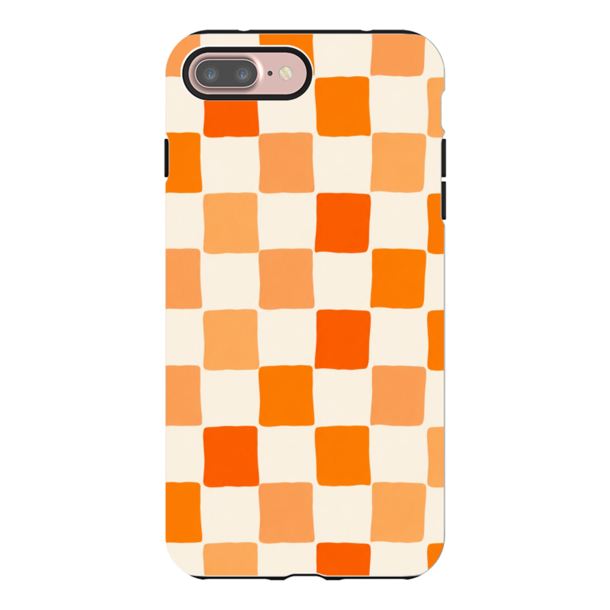 iPhone Tough Case - Orange Checkerboard