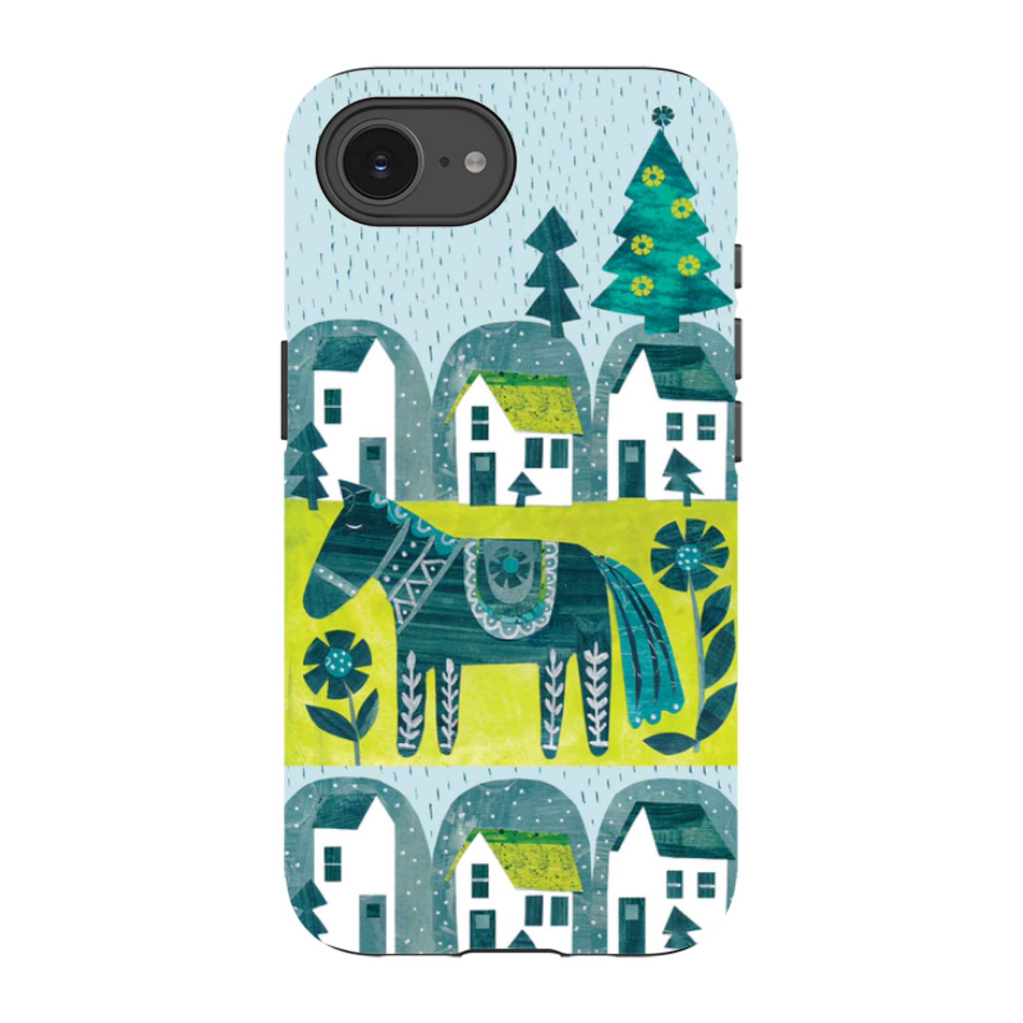 iPhone Tough Case - Winter Dala Horse By Tracey English