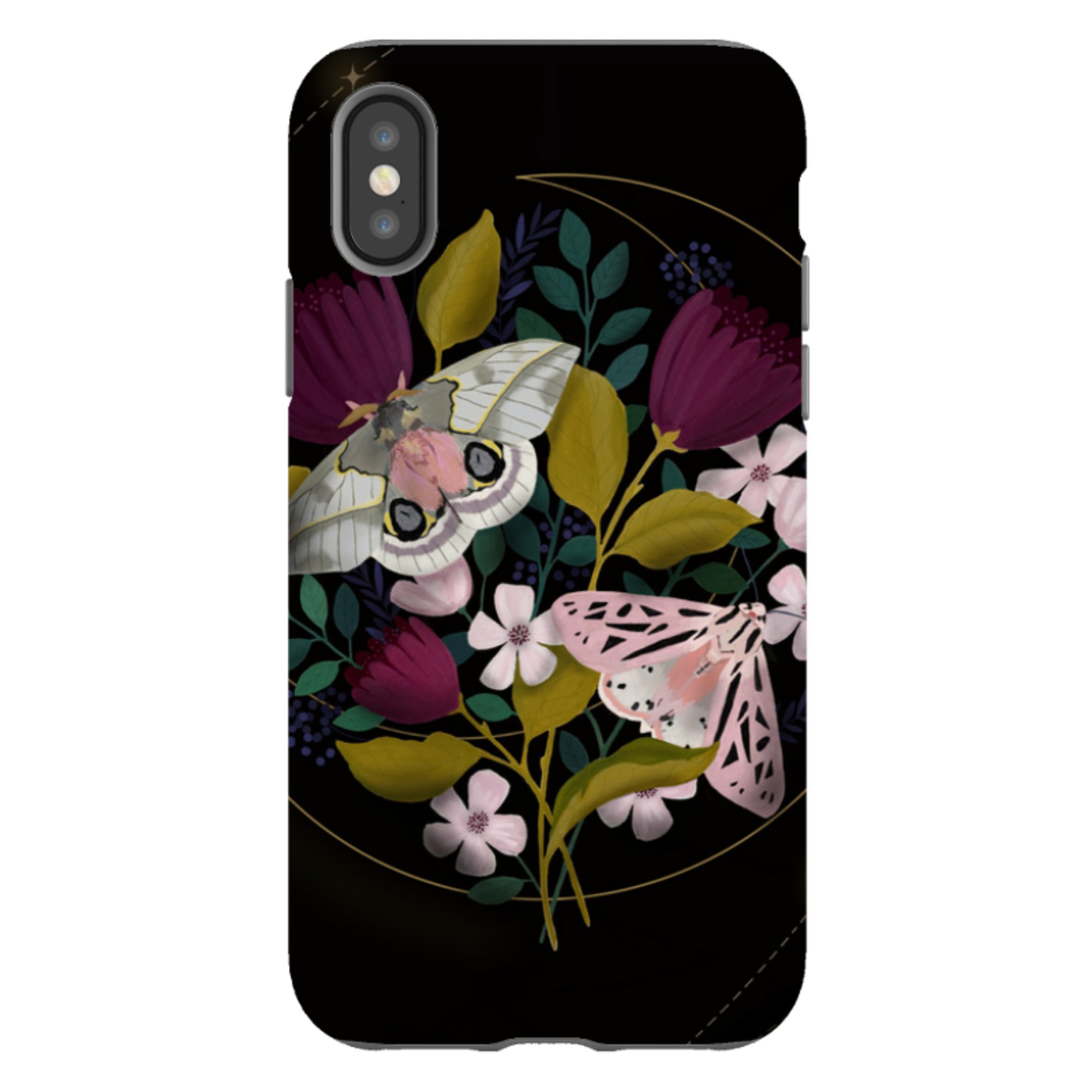 iPhone Tough Case - Moon Moths By Bex Parkin