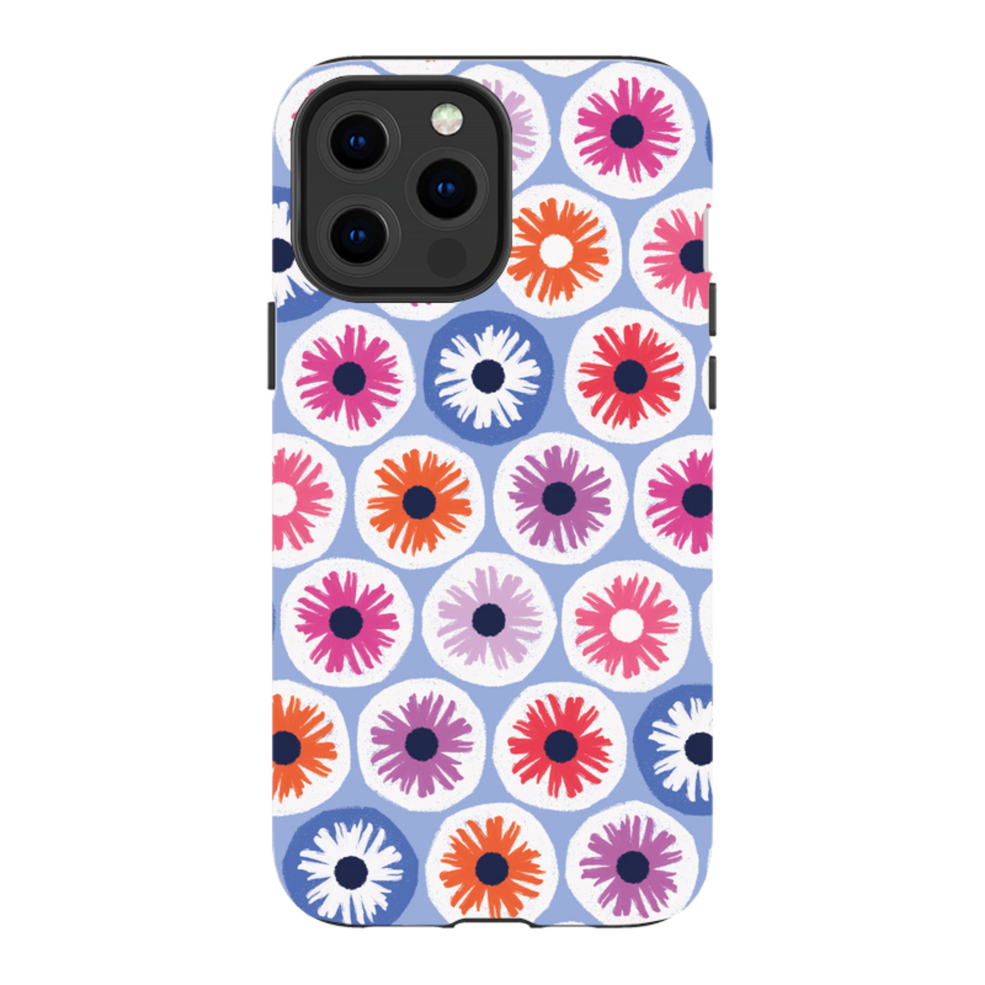 iPhone Tough Case - Penny Flowers Light Blue By Ali Brookes