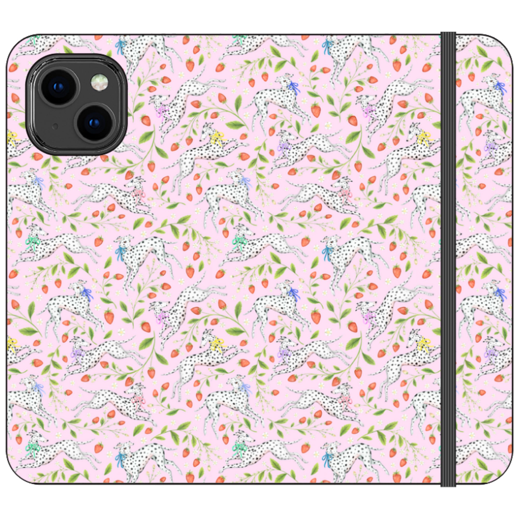 Spots and Strawbs Wallet Case By Catherine Rowe