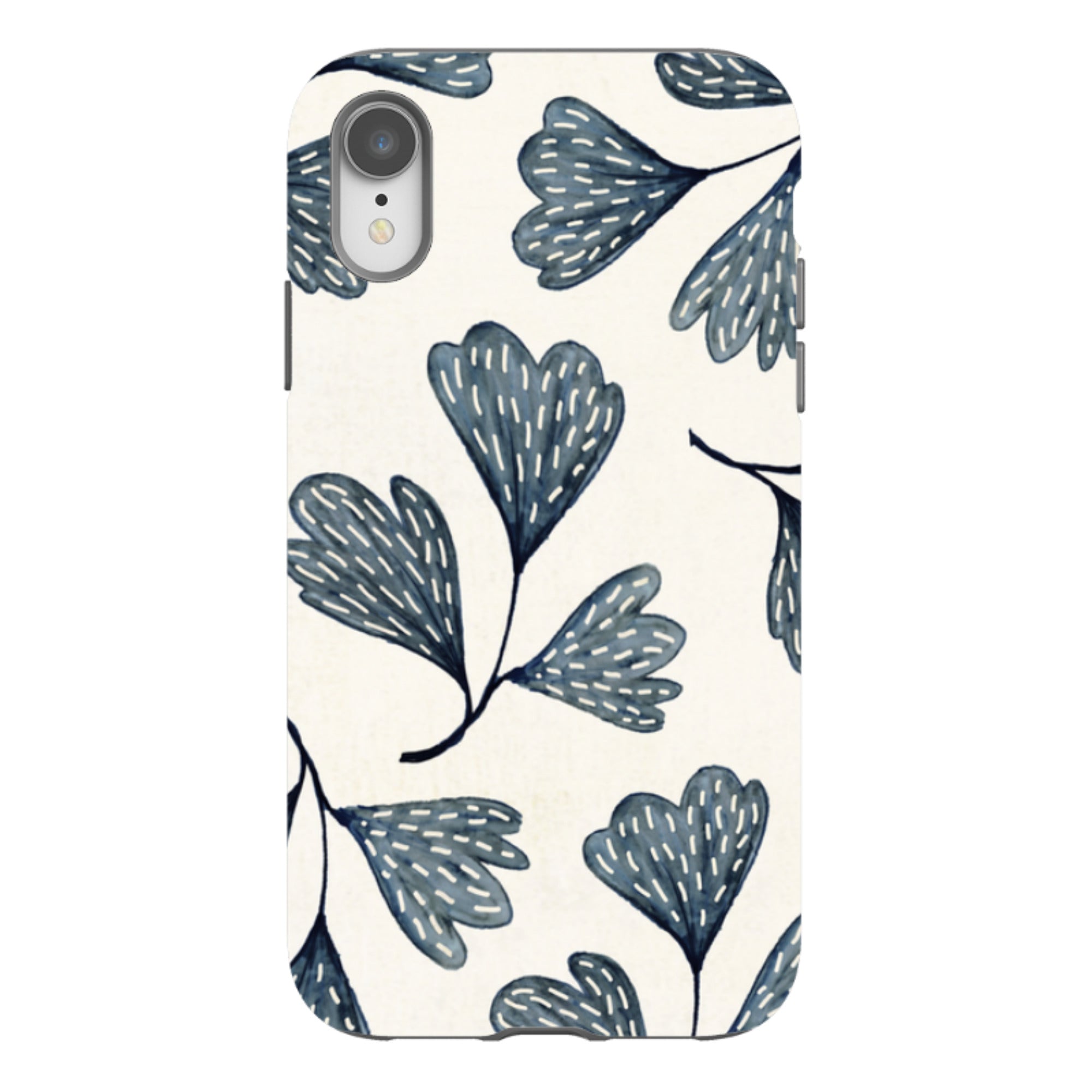 iPhone Tough Case - Indigo Leaves By Katherine Quinn