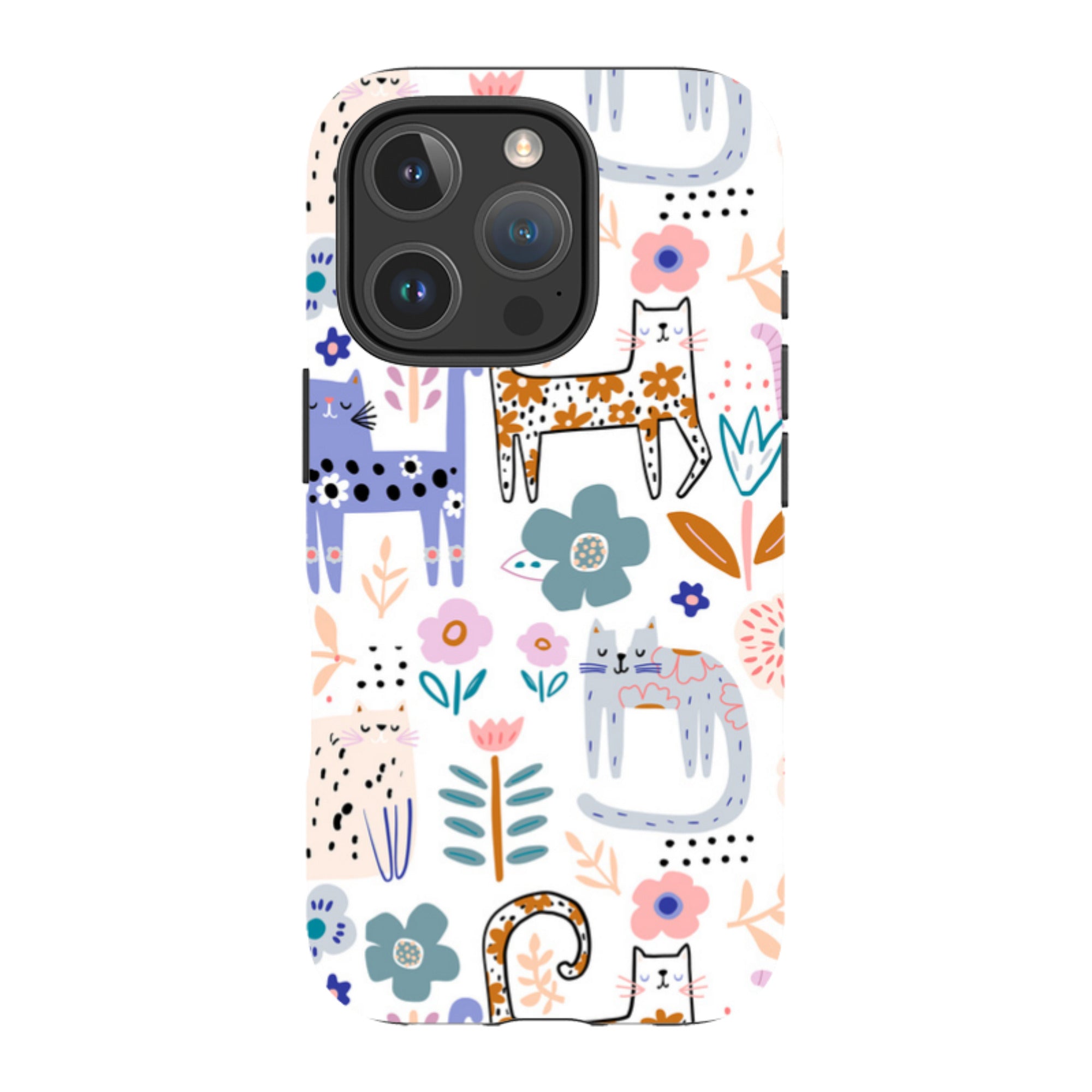 iPhone Tough Case - Floral Cats