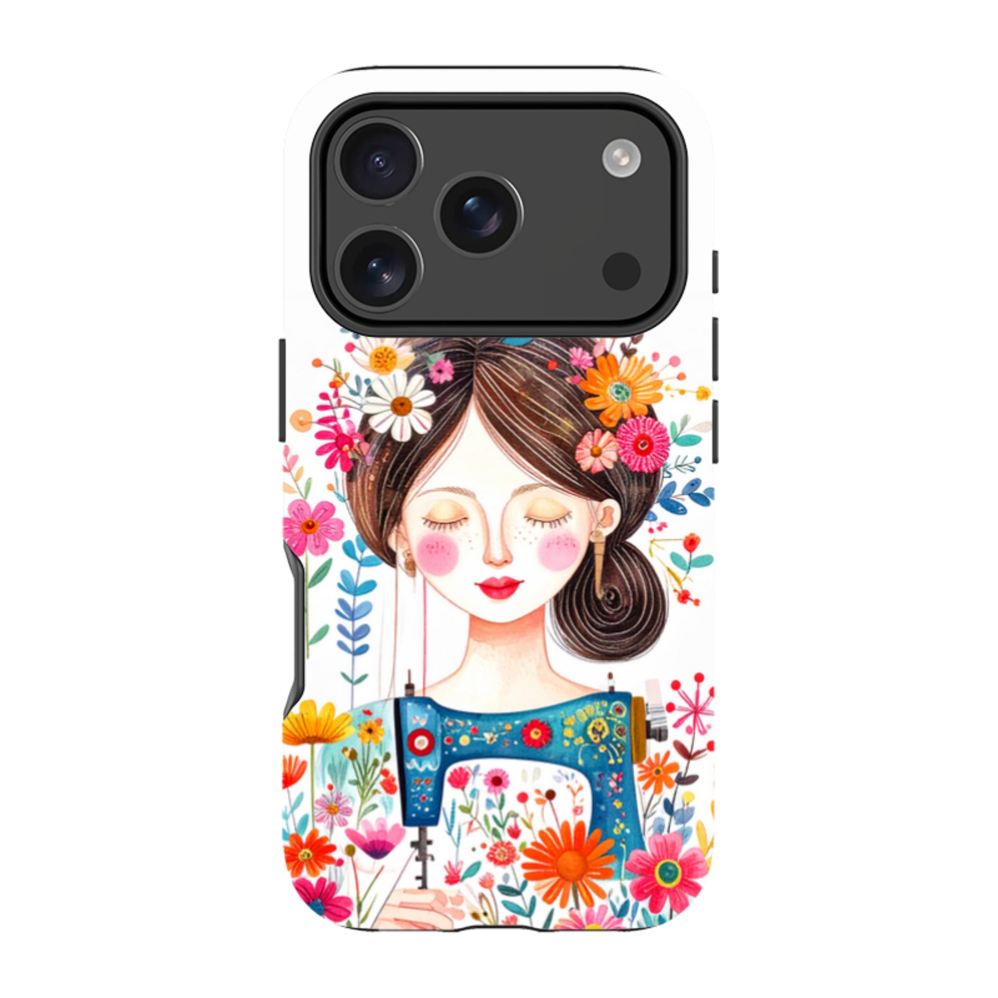 iPhone Case - Floral Sewing Lady