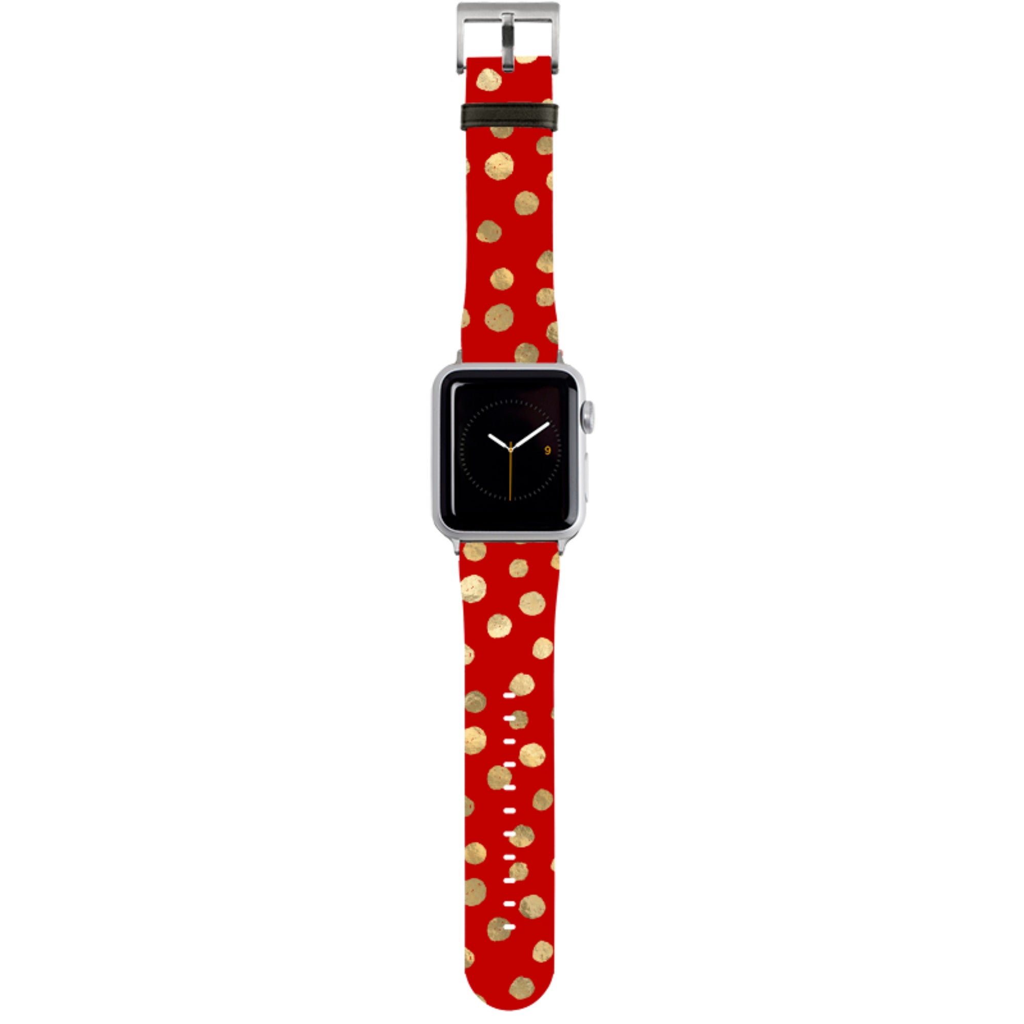 Burgundy and Gold Stars Apple Watch Strap