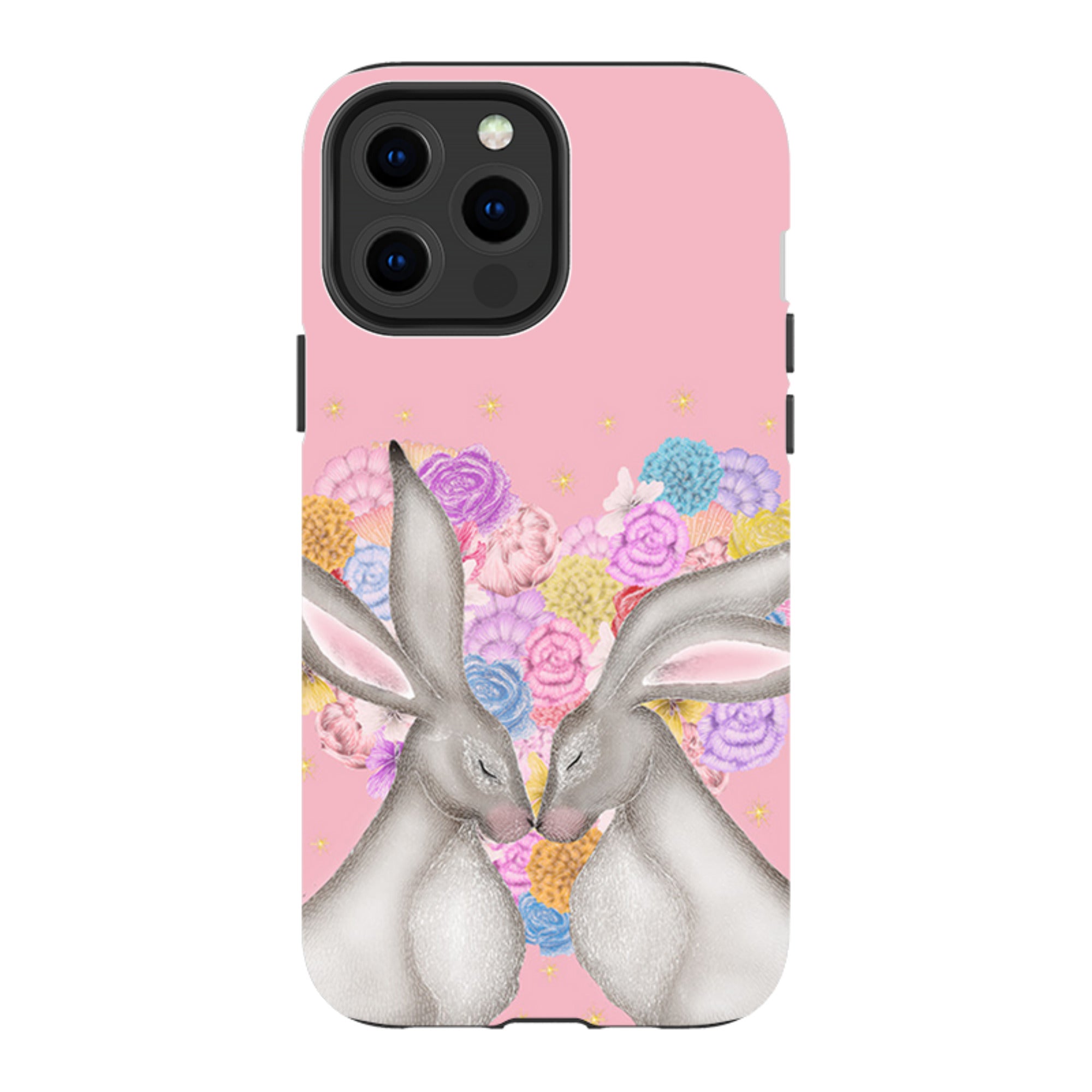 iPhone Tough Case - White Hares Rose Heart II By Catherine Rowe