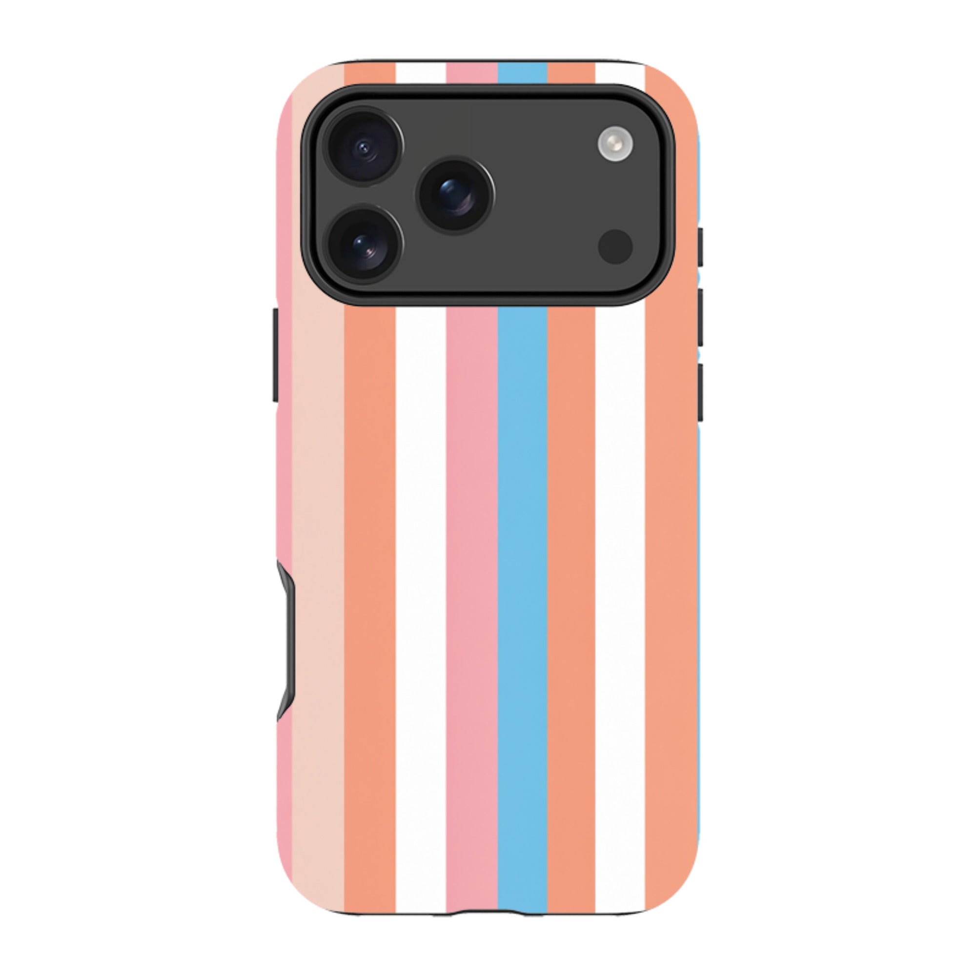 iPhone Tough Case - Coral Pink Stripe