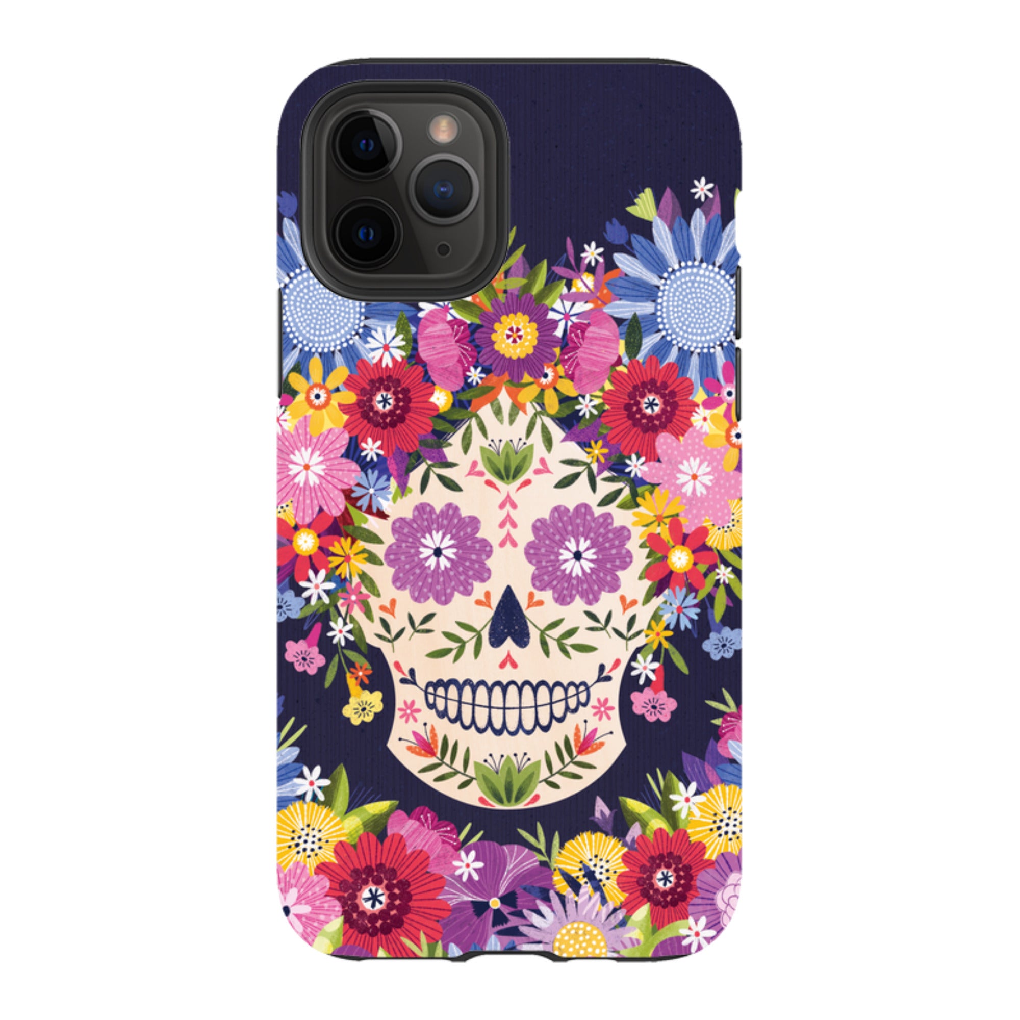 iPhone Tough Case - Sugar Skull Blue By Ali Brookes