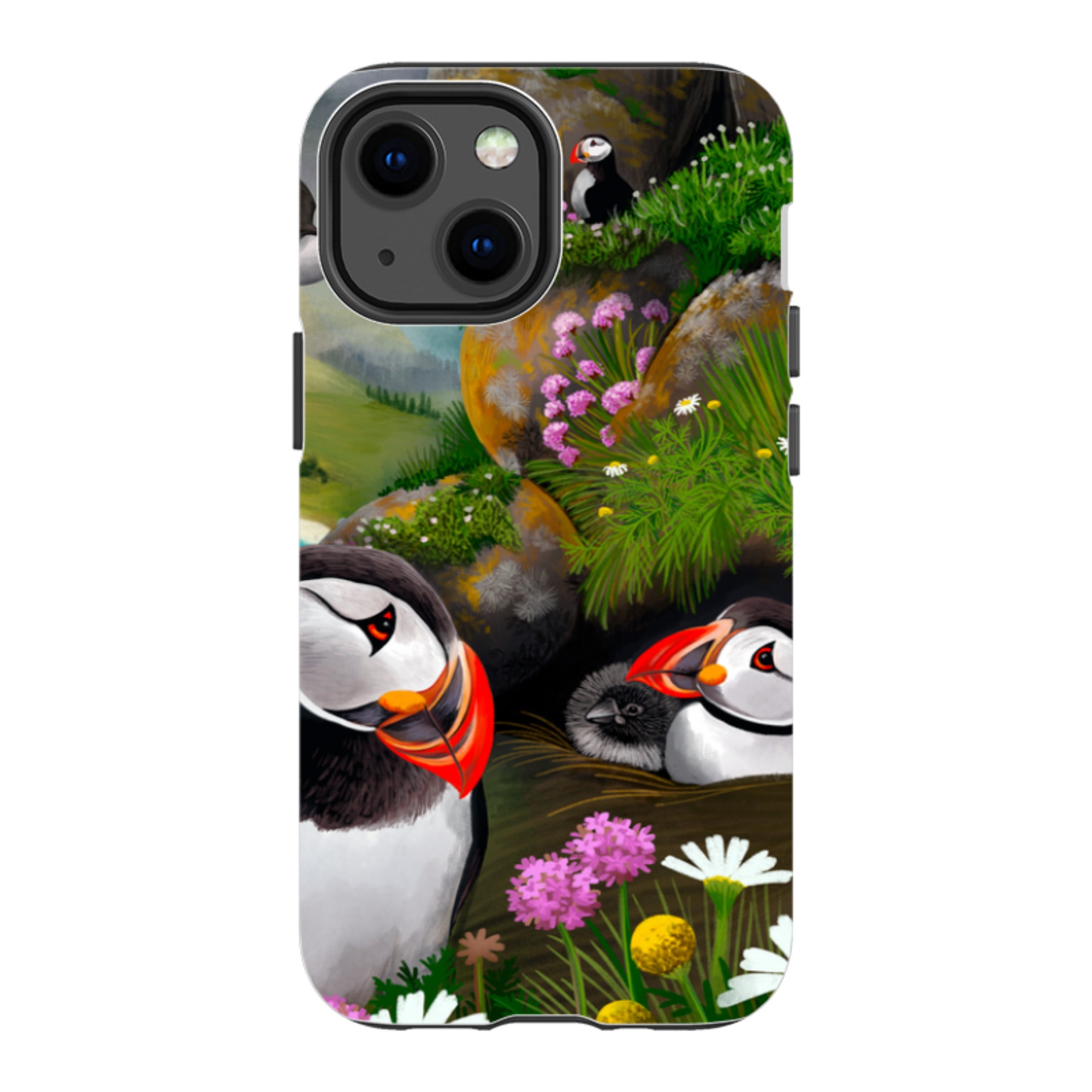 iPhone Tough Case - Puffin Family By Anna Stead