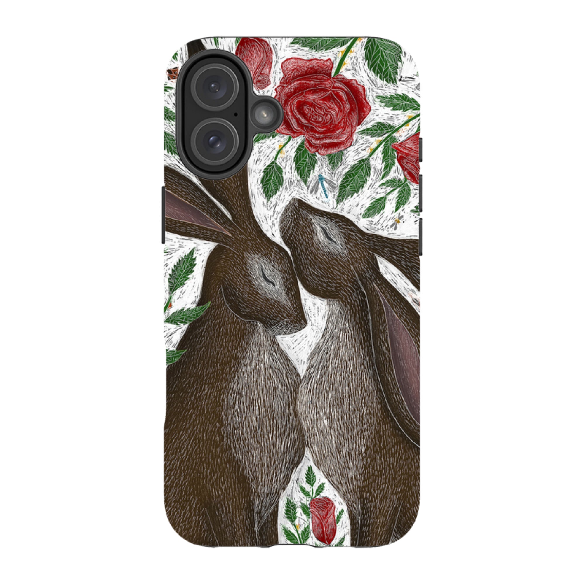 iPhone Tough Case - Hares And Red Roses By Catherine Rowe