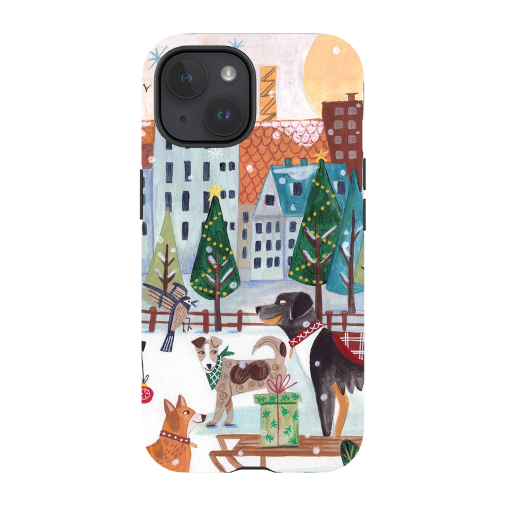 iPhone MagSafe Tough Case - Christmas Dogs By Caroline Bonne Muller