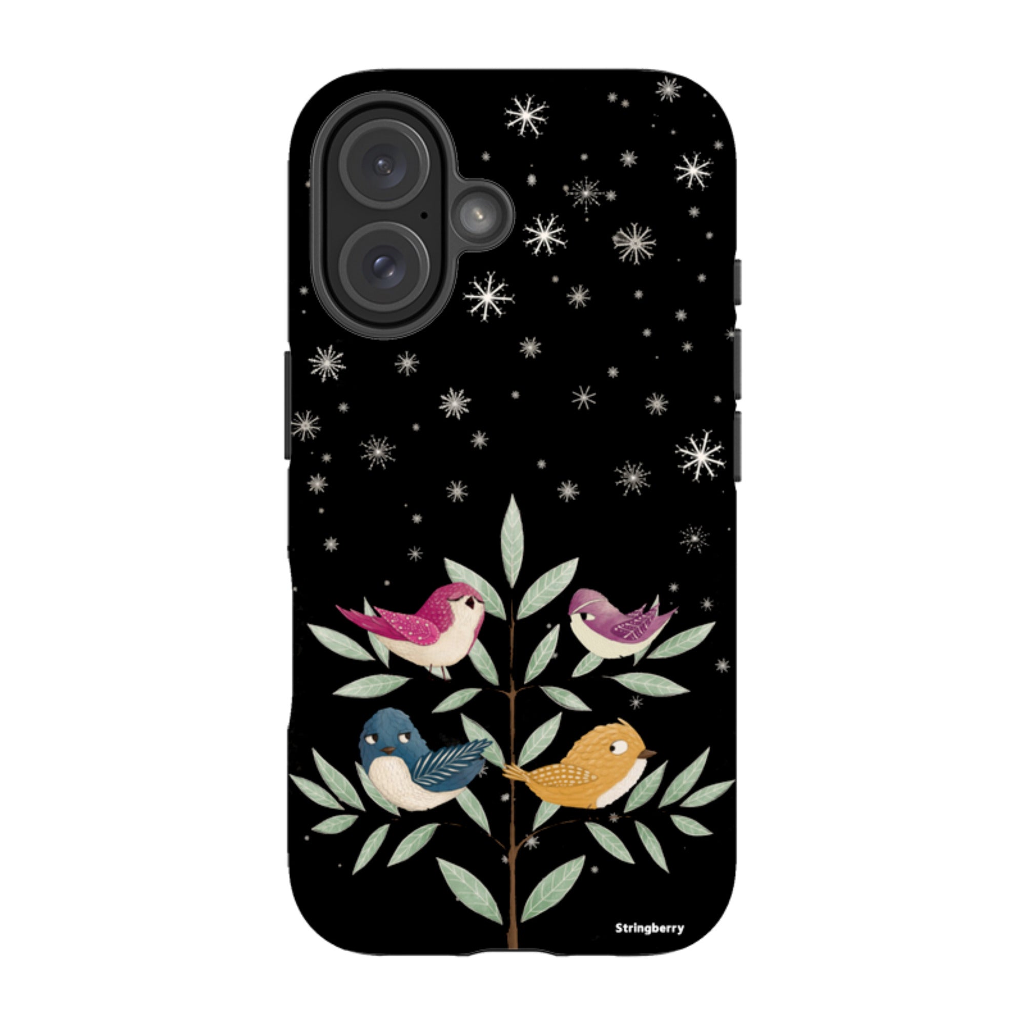 iPhone Tough Case - Garden Birds Black By Maja Lindberg