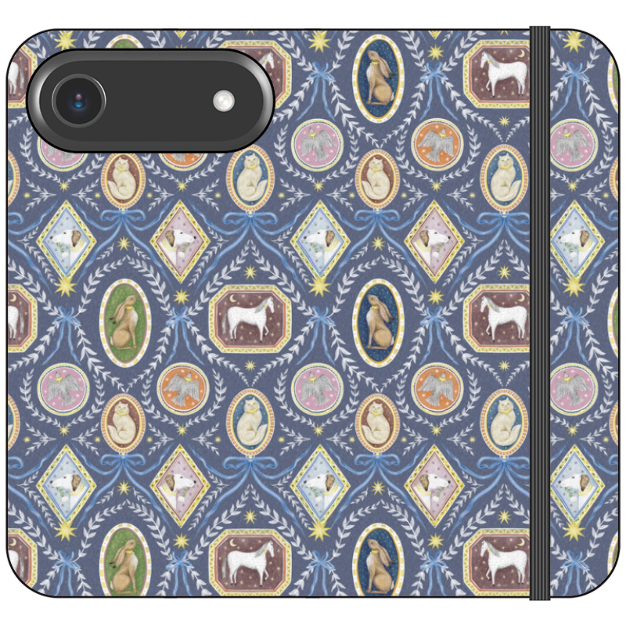 Charleston Dusk Blue Wallet Case By Catherine Rowe