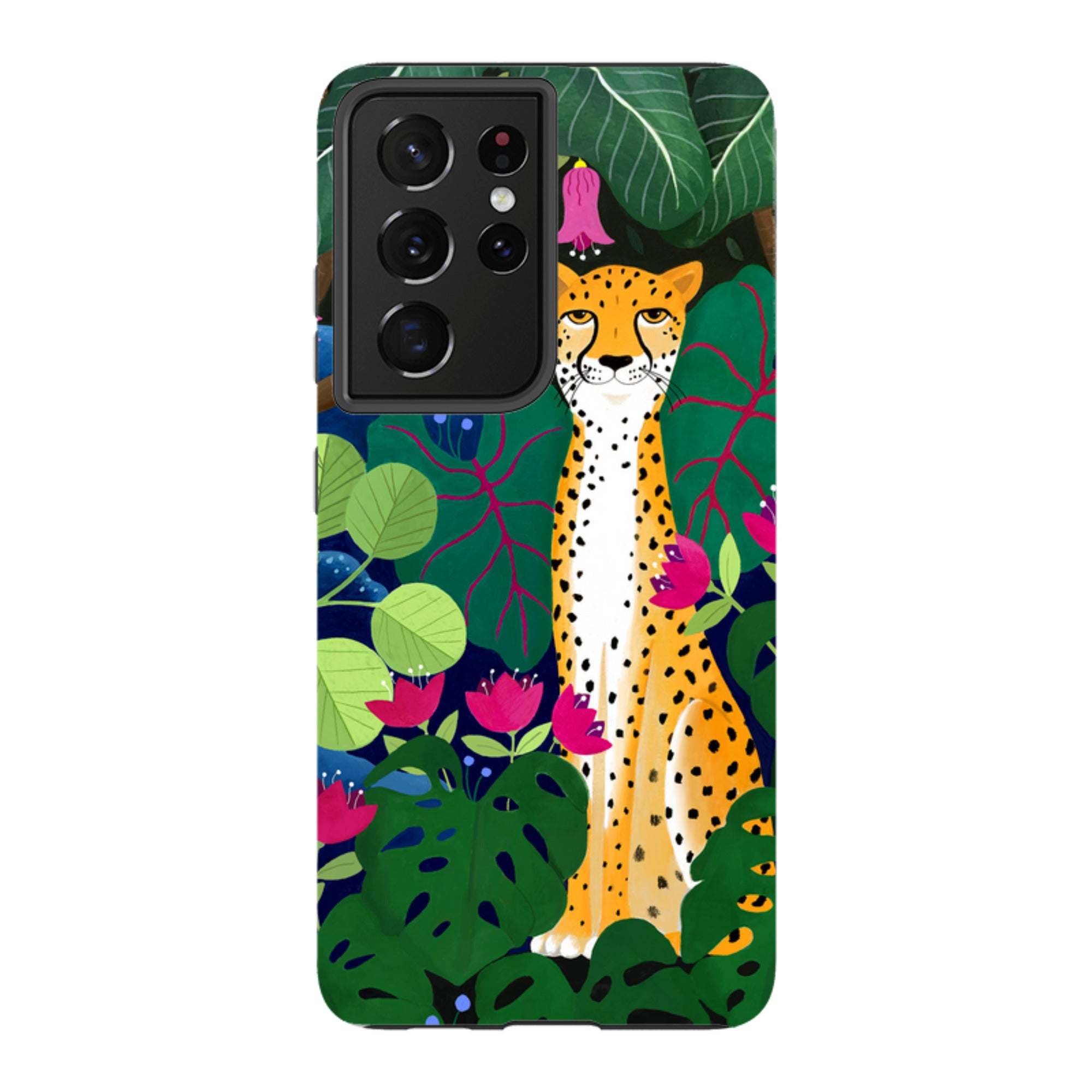 Samsung Tough Case - Cheetah And Monstera By Bex Parkin