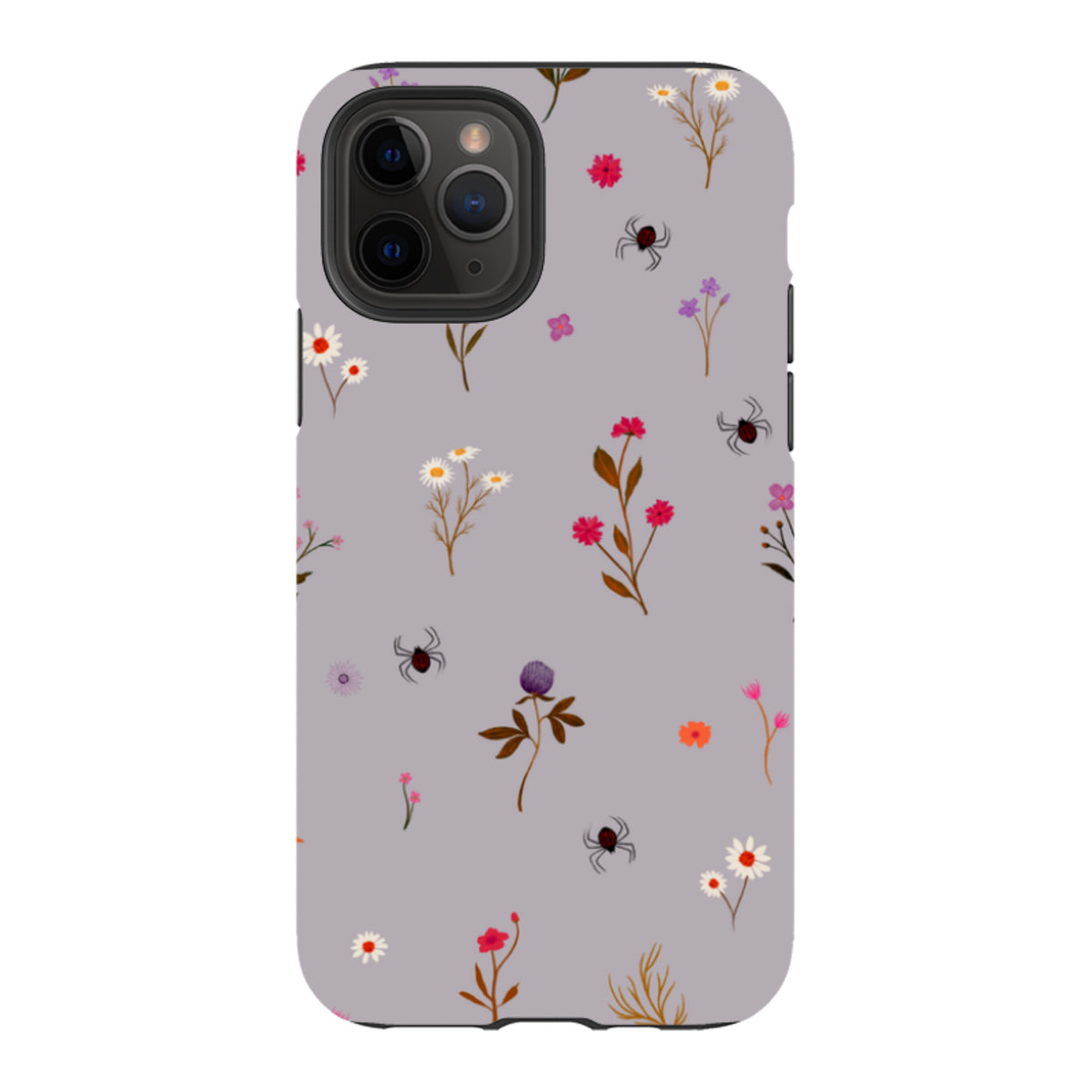 iPhone Tough Case - Florals and Spiders - Mauve By Katherine Quinn