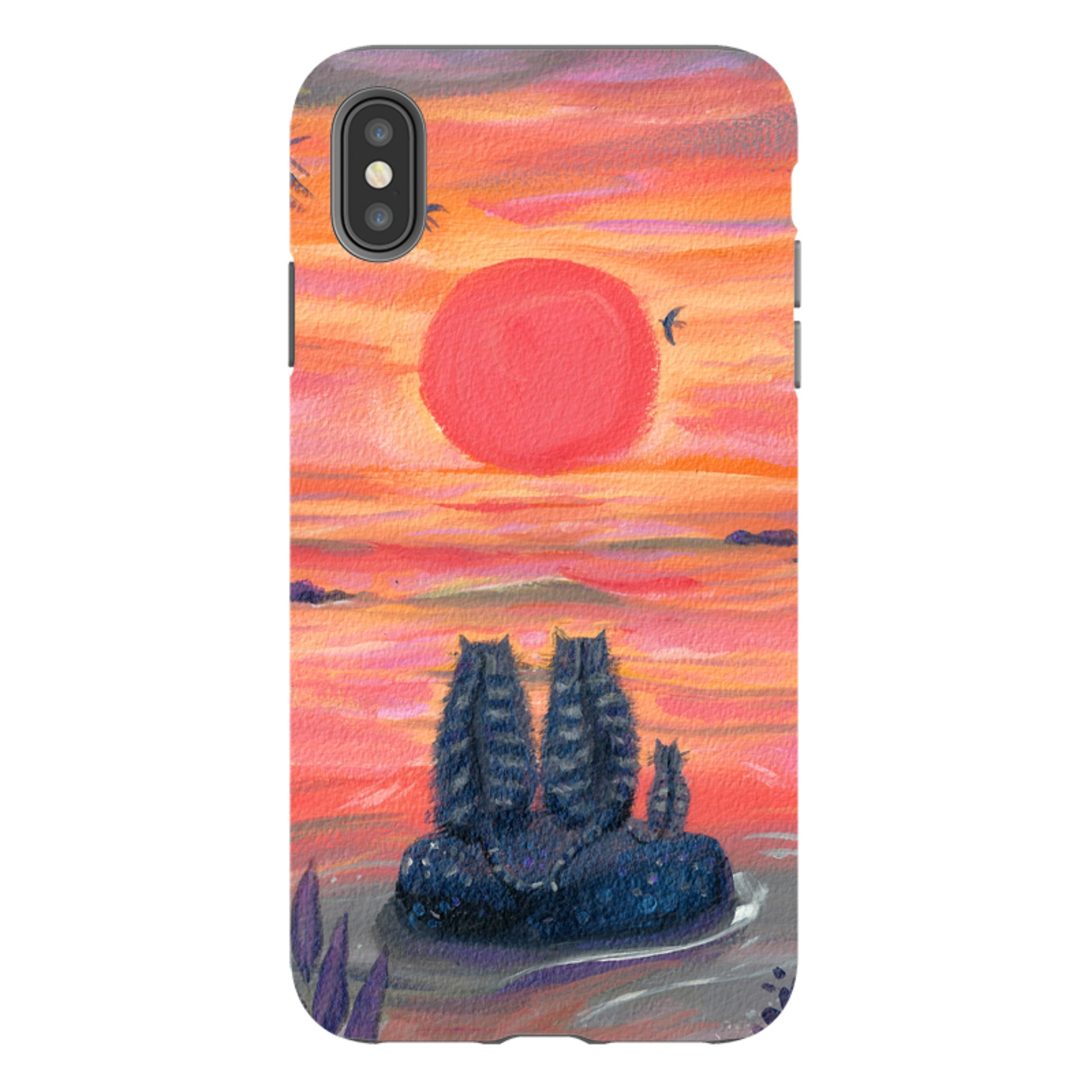 iPhone Tough Case - Sunset Cats By Mary Stubberfield
