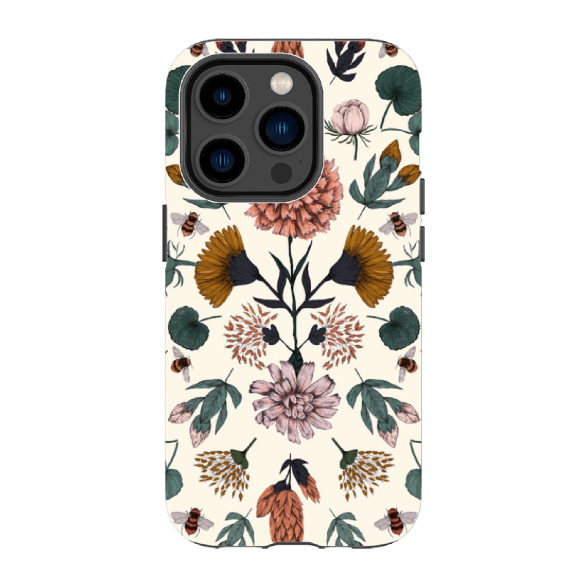 iPhone Tough Case - Floral Bees By Jade Mosinski