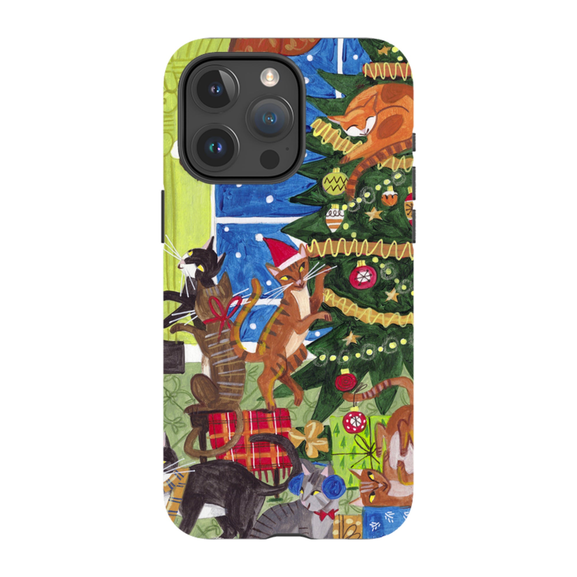 iPhone MagSafe Tough Case - Christmas Cats By Caroline Bonne Muller