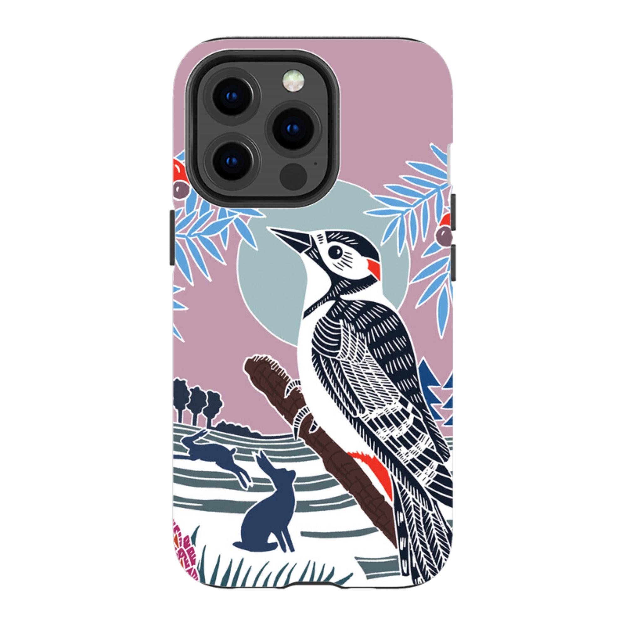 iPhone Tough Case - Woodpecker Pale By Kate Heiss
