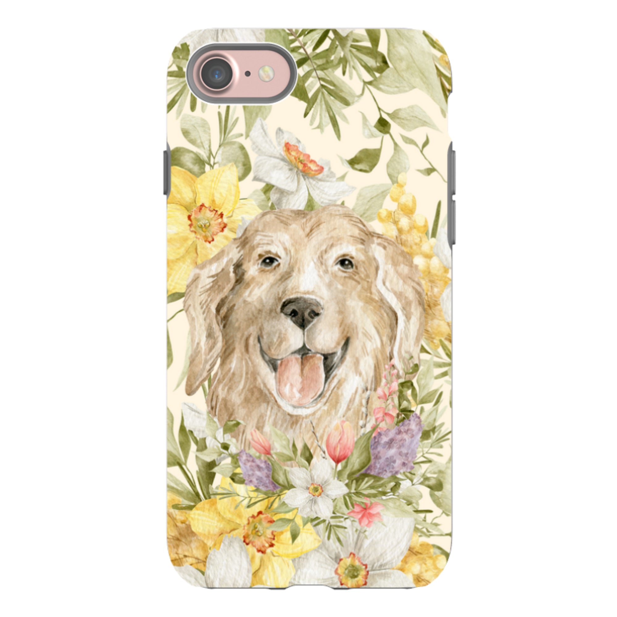 iPhone Tough Case - Floral Dog