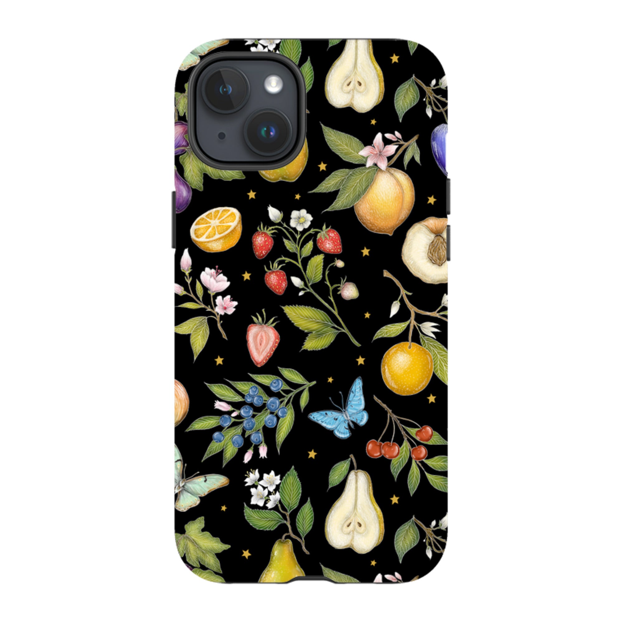 iPhone Tough Case - Black Fruits By Catherine Rowe