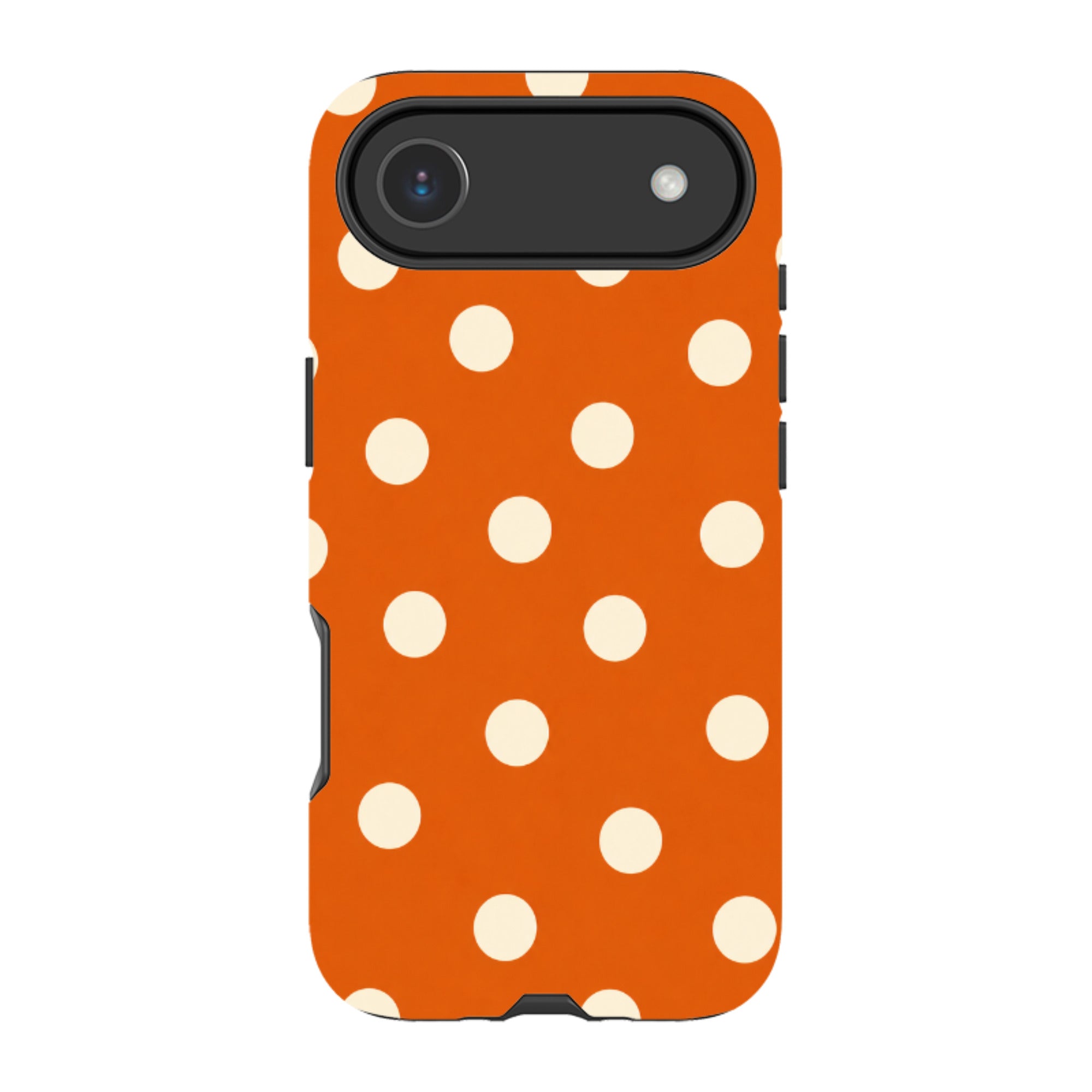 iPhone Tough Case - Orange & Cream Polka Dot