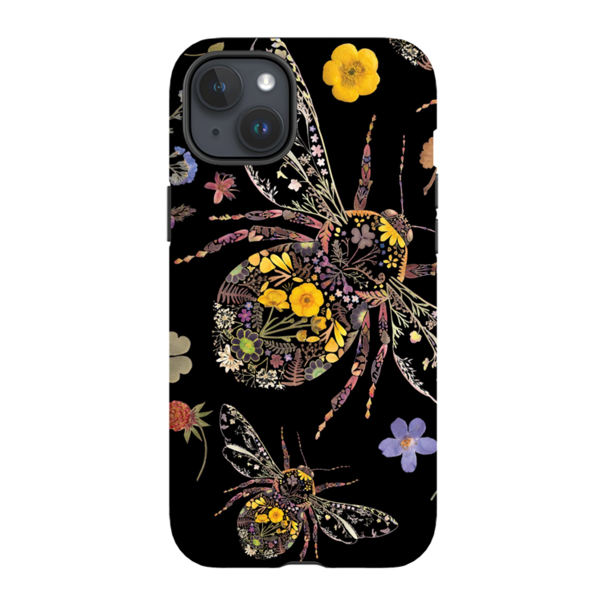 iPhone MagSafe Tough Case -  Floral Bumble Bees By Helen Ahpornsiri