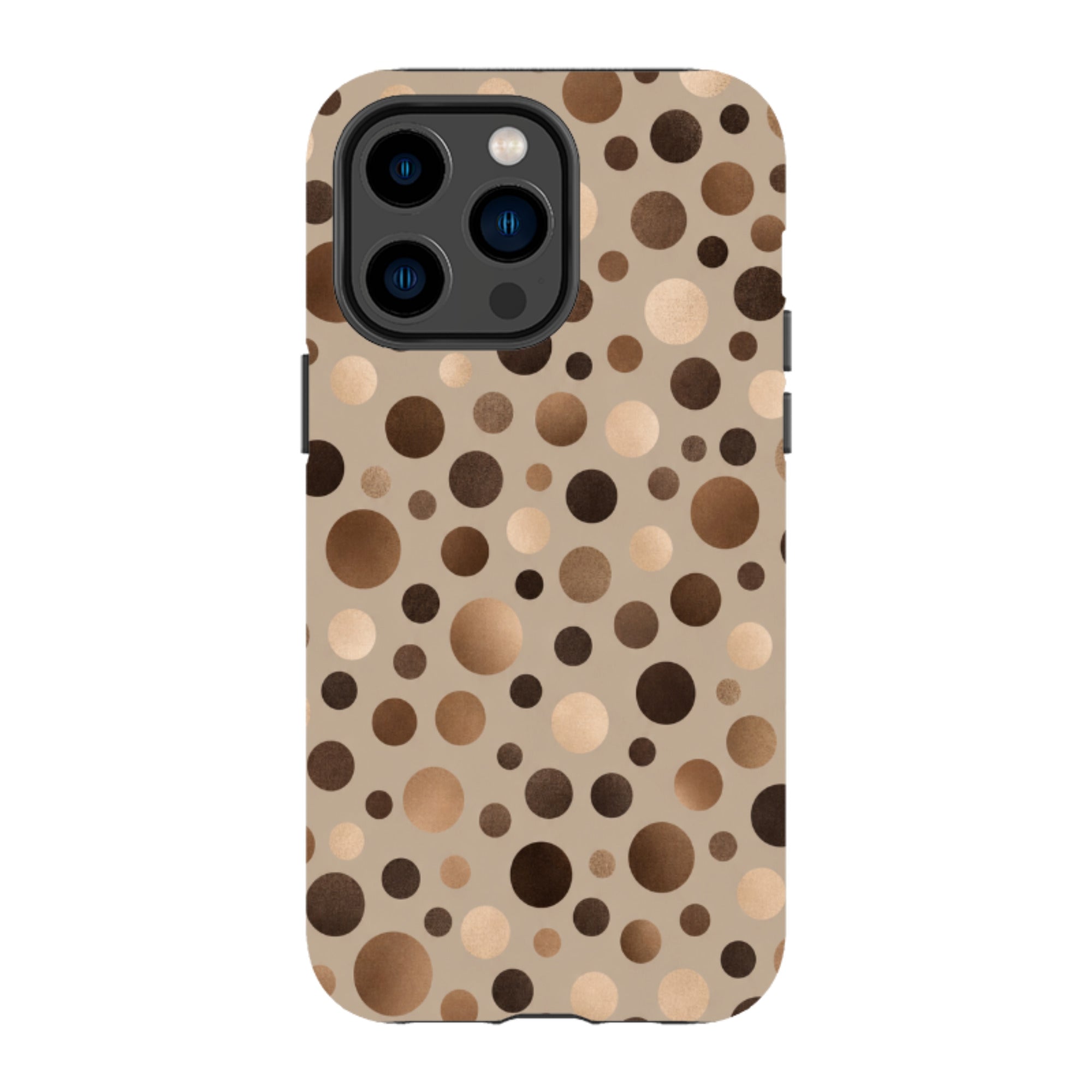 iPhone Tough Case - Rose Gold Polka Dot