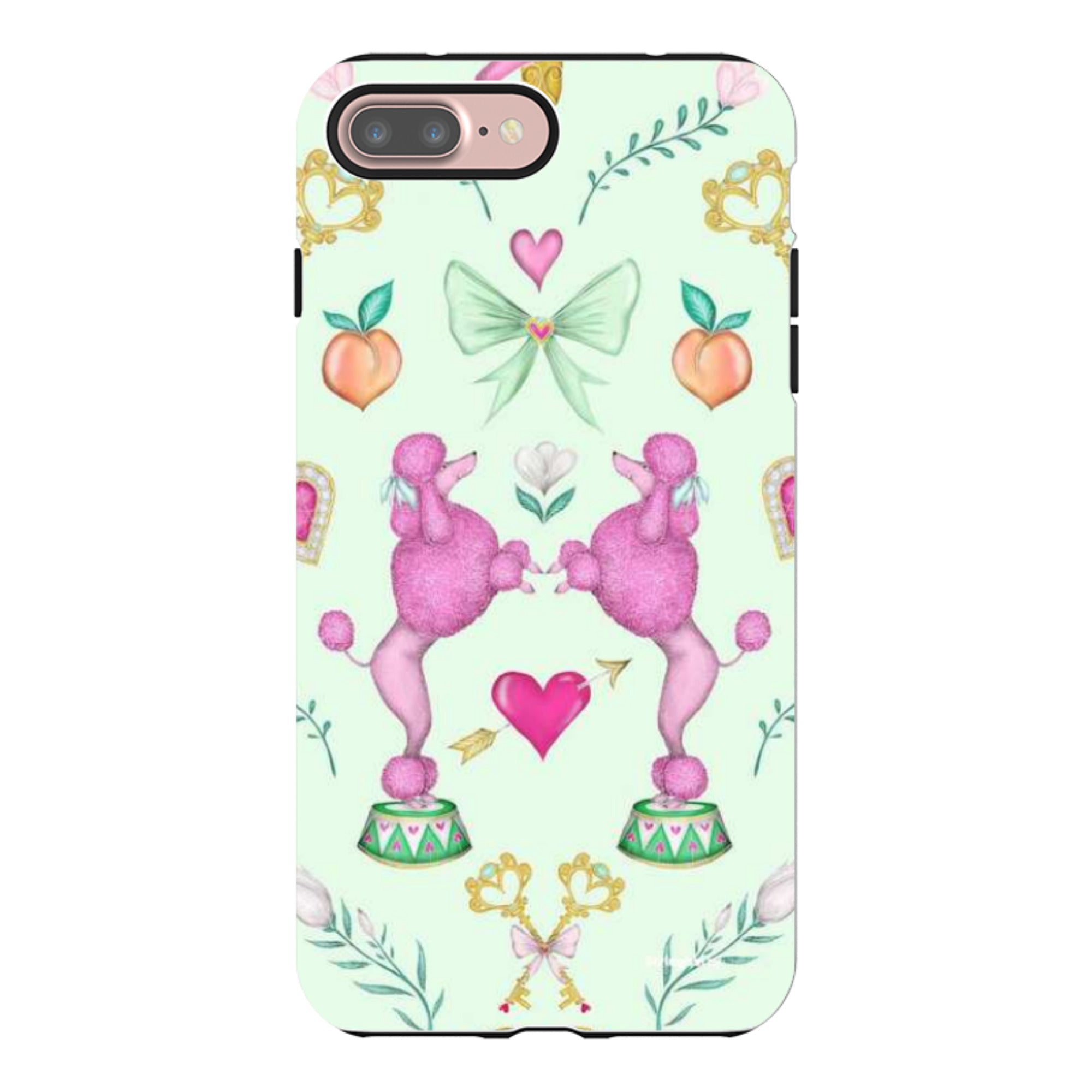 iPhone Tough Case - Pink Poodle Parlour Mint By Catherine Rowe