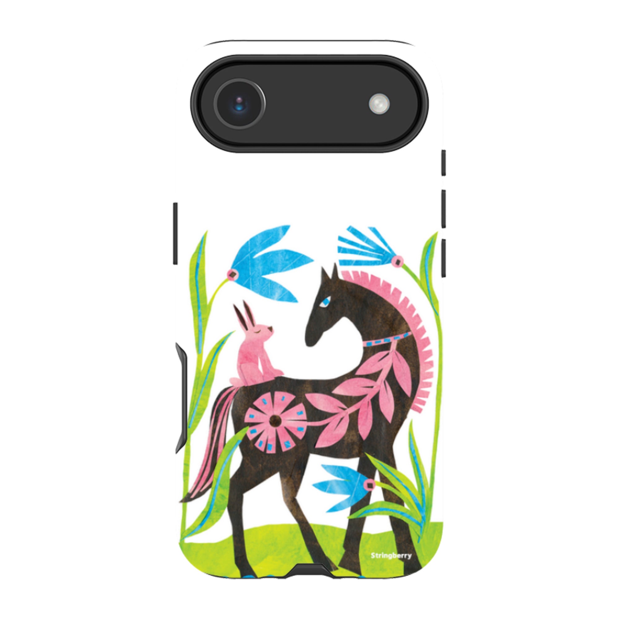 iPhone Tough Case - Folk Horse And Bunny By Tracey English