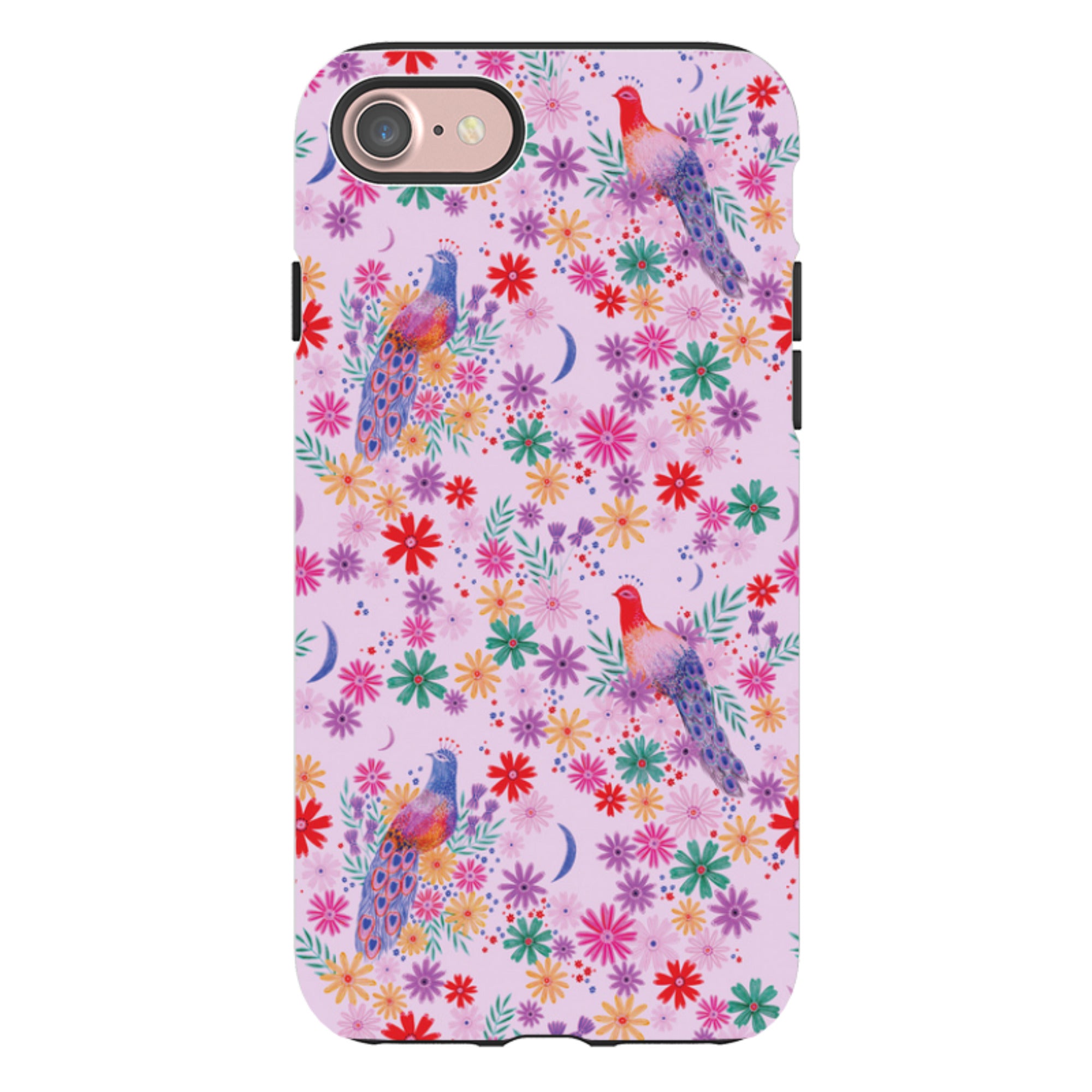 iPhone Tough Case - Peacock Pattern Lilac By Lee Foster Wilson