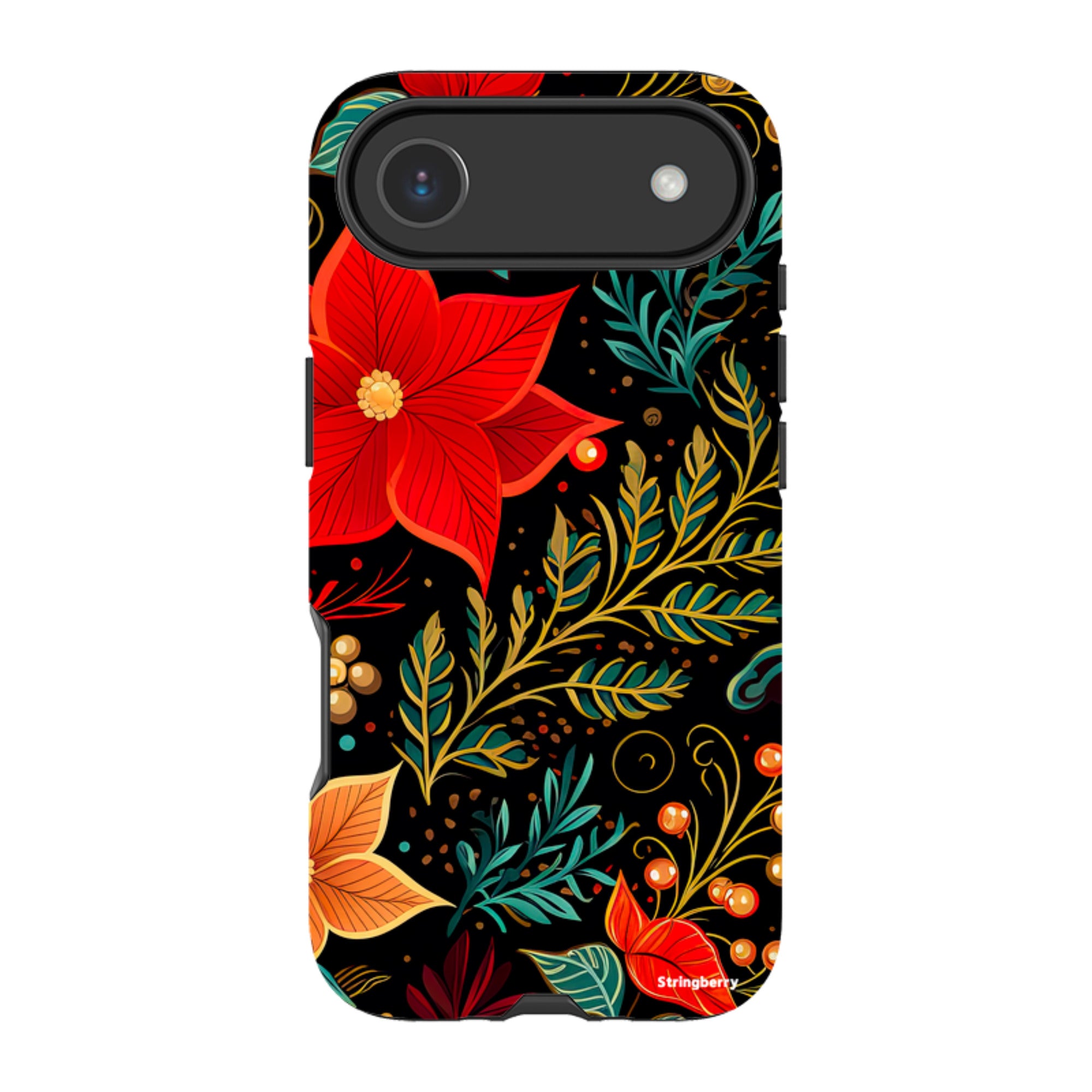 iPhone MagSafe Tough Case - Red Winter Floral II