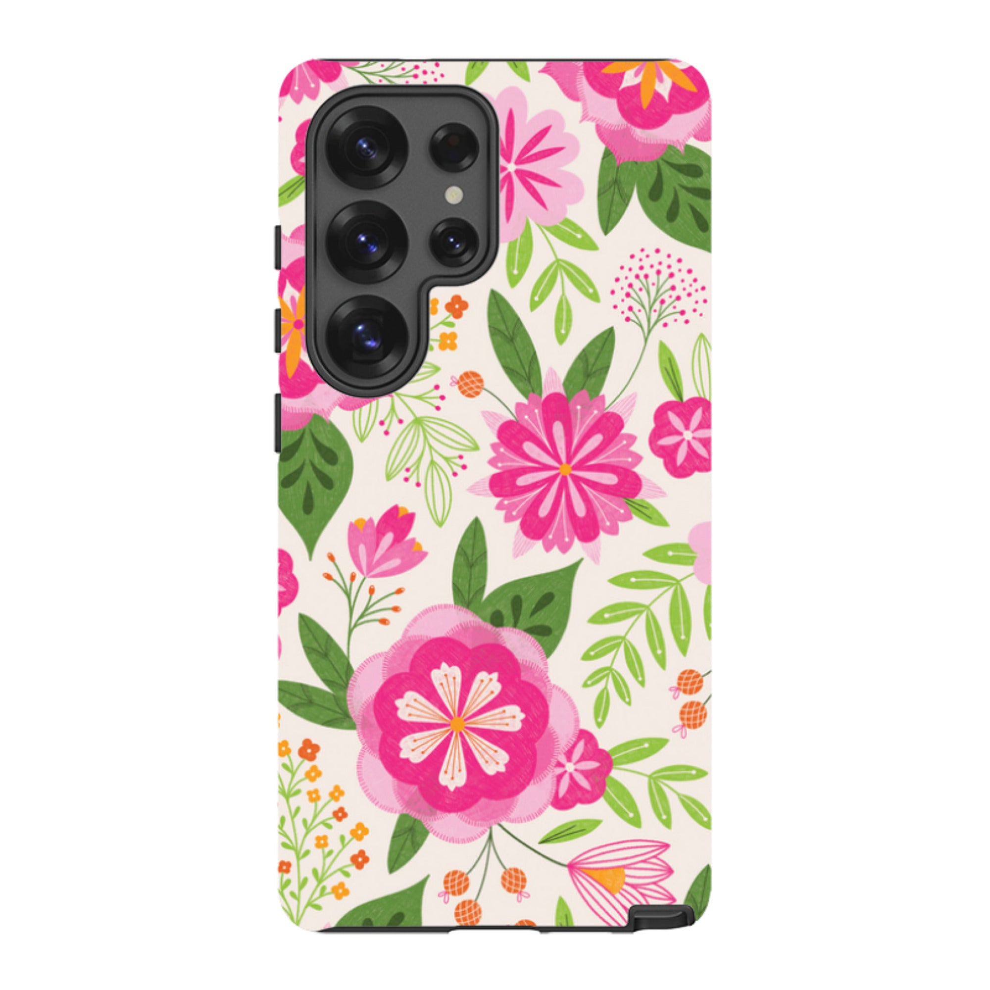 Samsung Tough Case - Big Bold Blooms Ivory By Jenny Zemanek