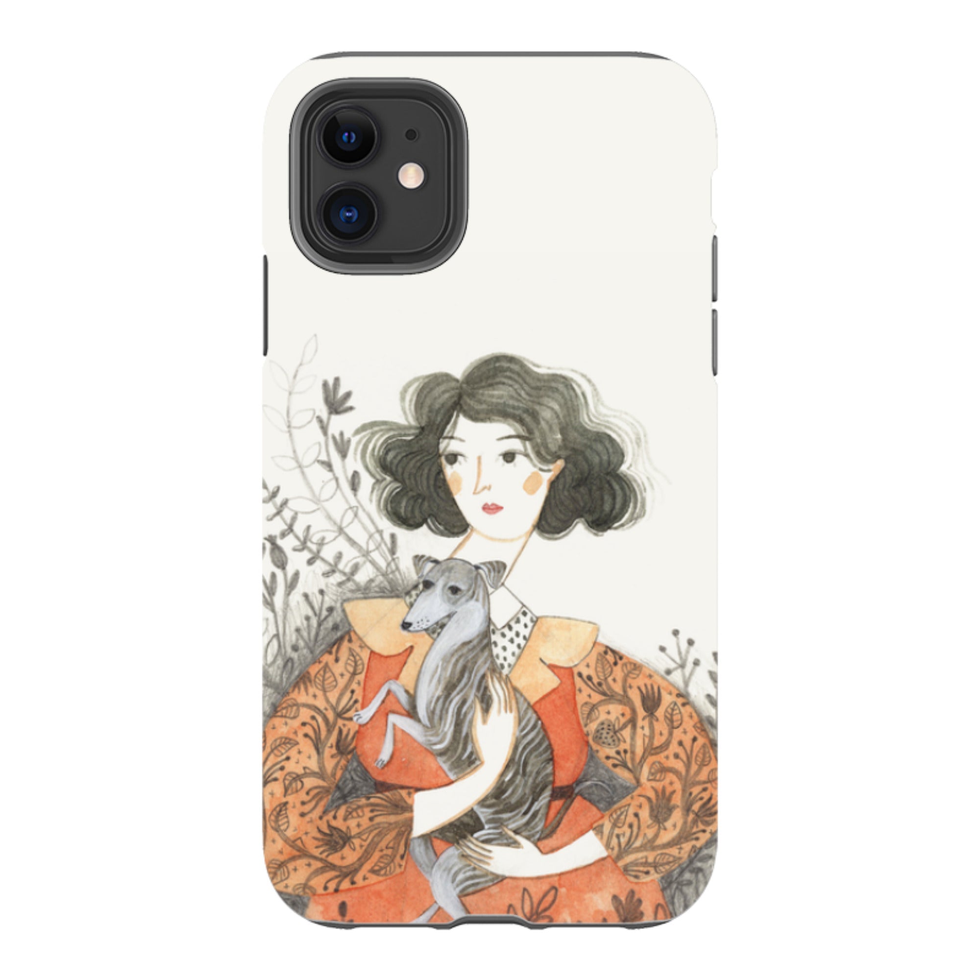 iPhone Tough Case - Lady With Whippet By Meghann Rader