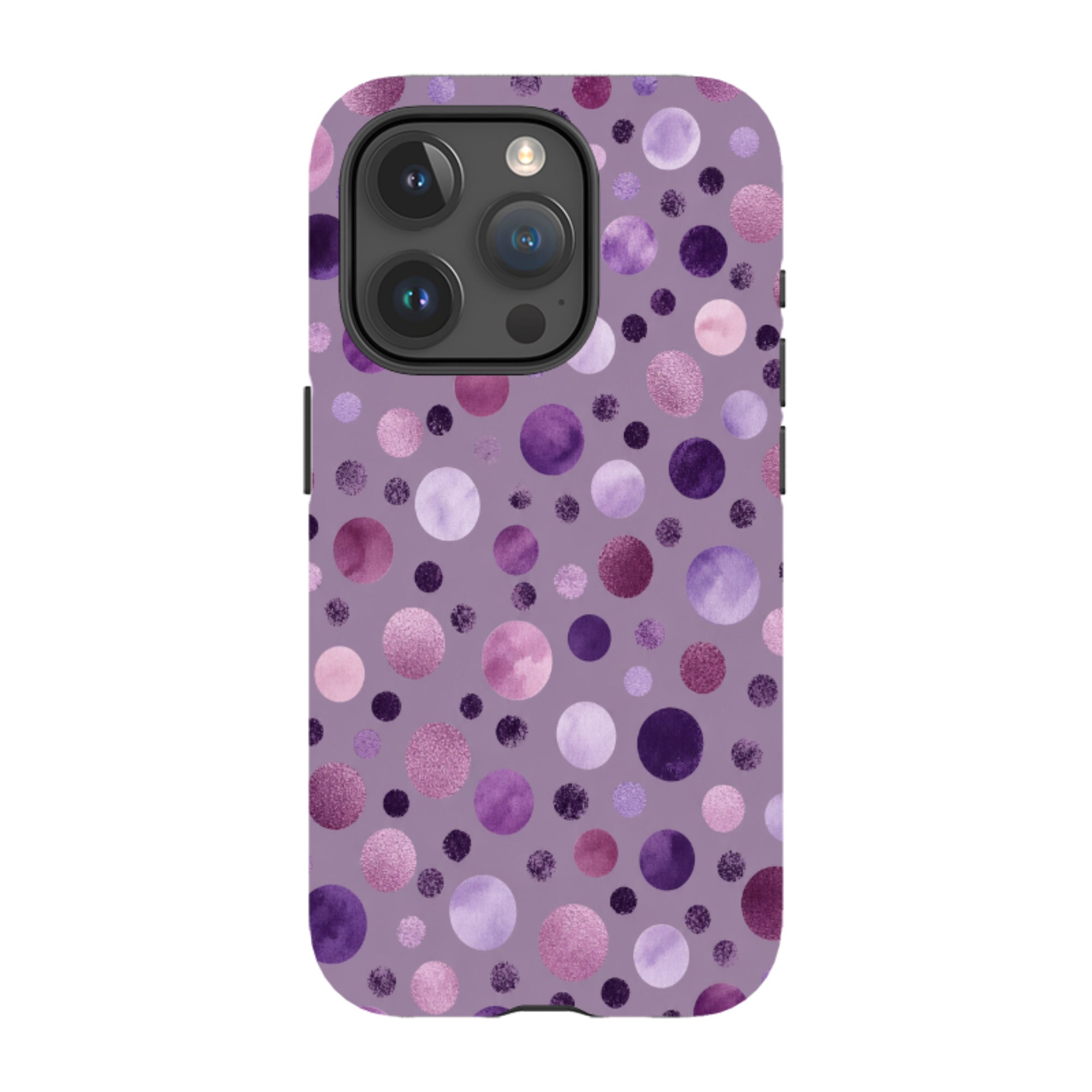 iPhone Tough Case - Mauve Polka Dot