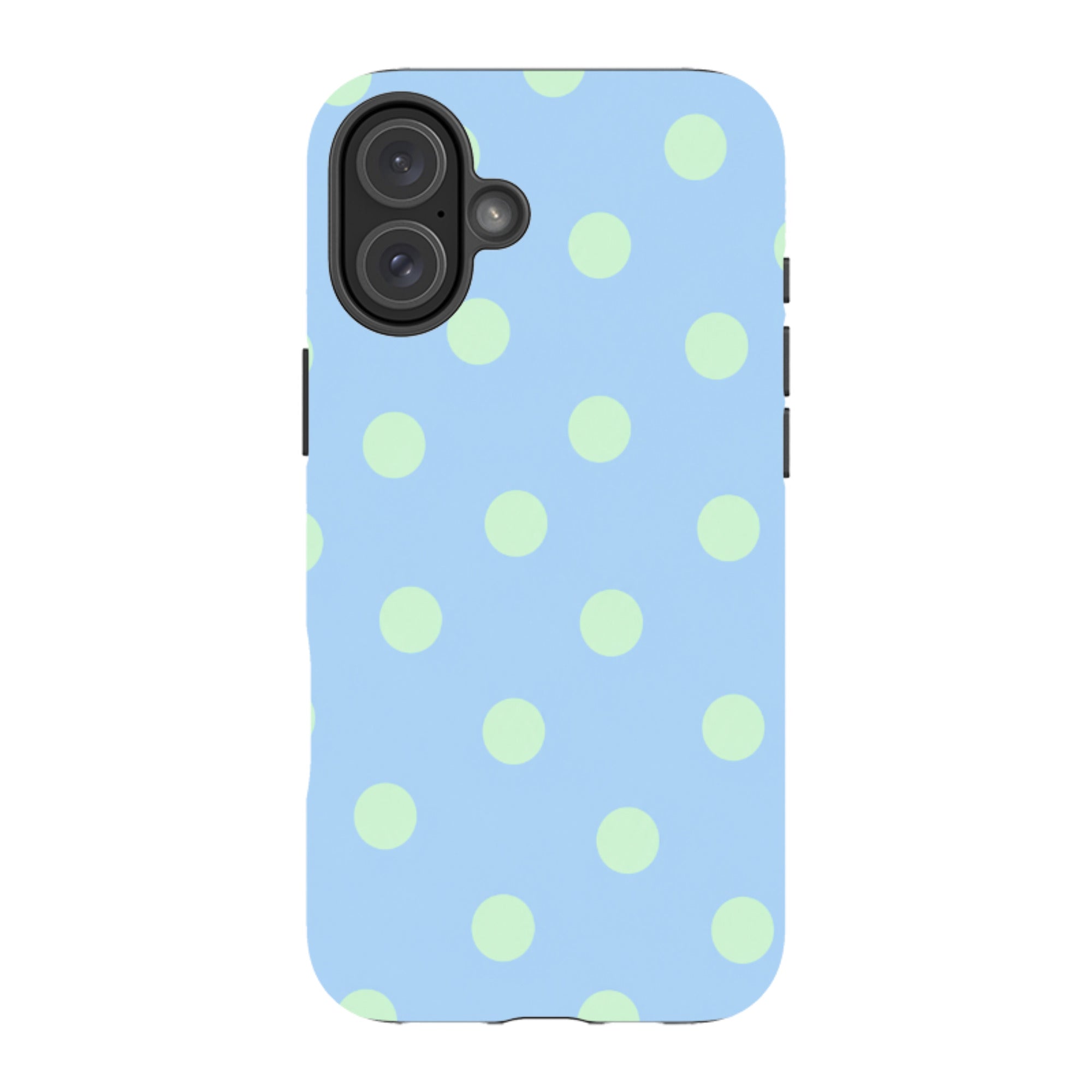 iPhone Tough Case - Sky Blue & Mint Green Polka Dot