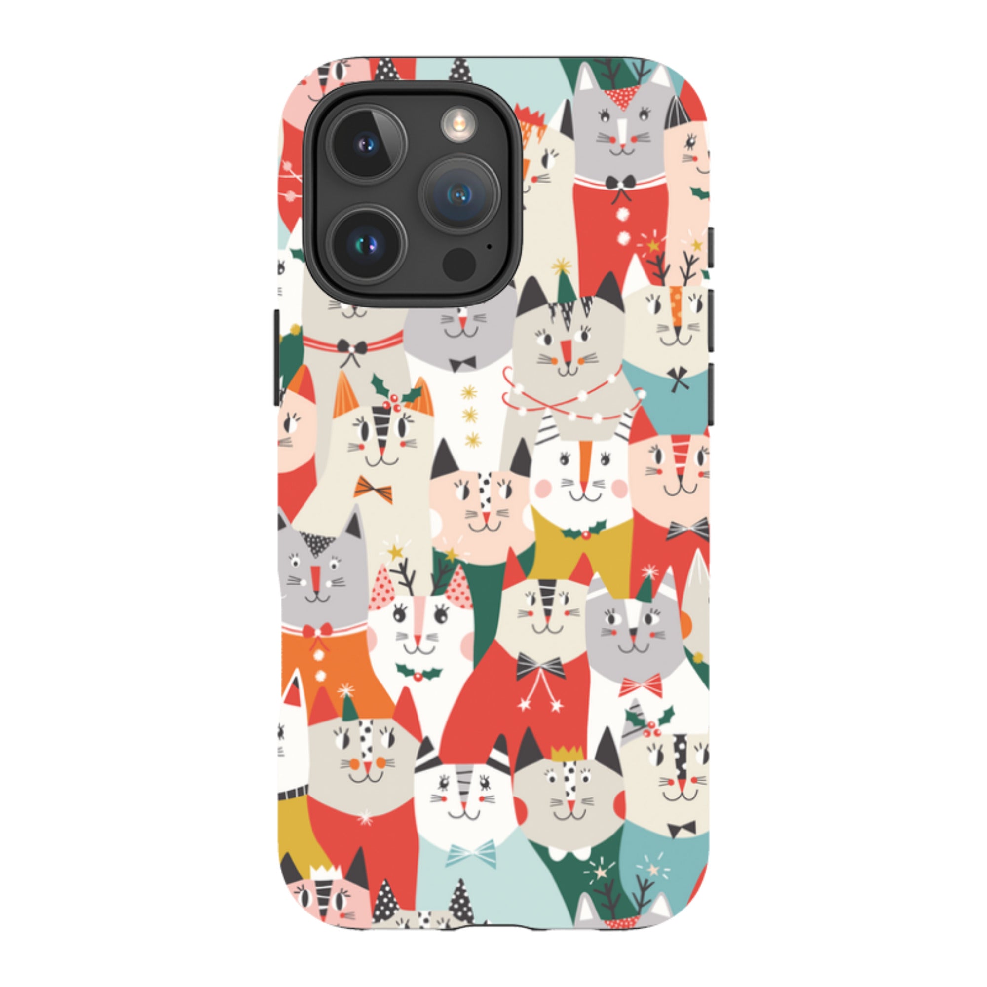 iPhone Tough Case - Christmas Cats By Ali Brookes