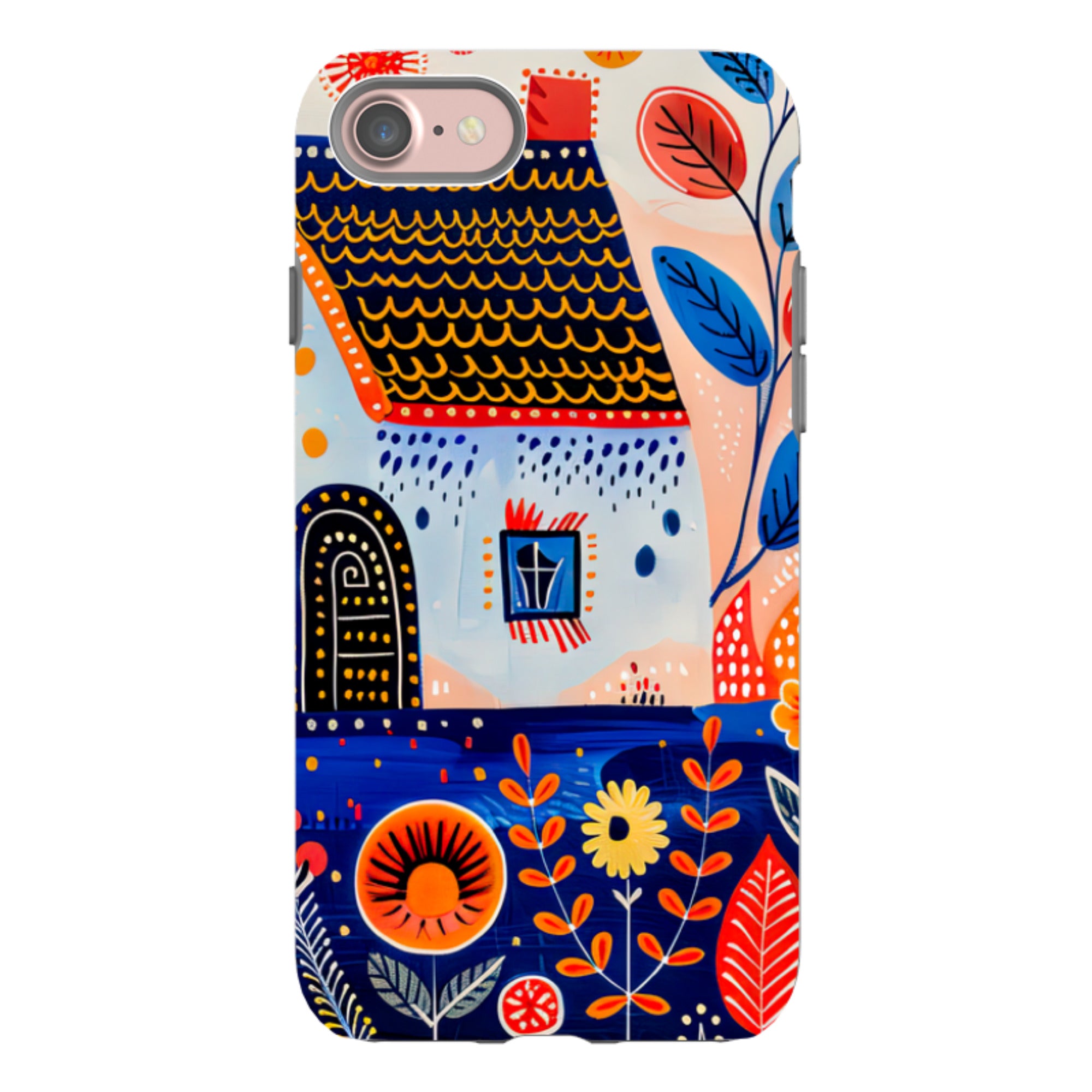 iPhone Case - Folk Art House VIII