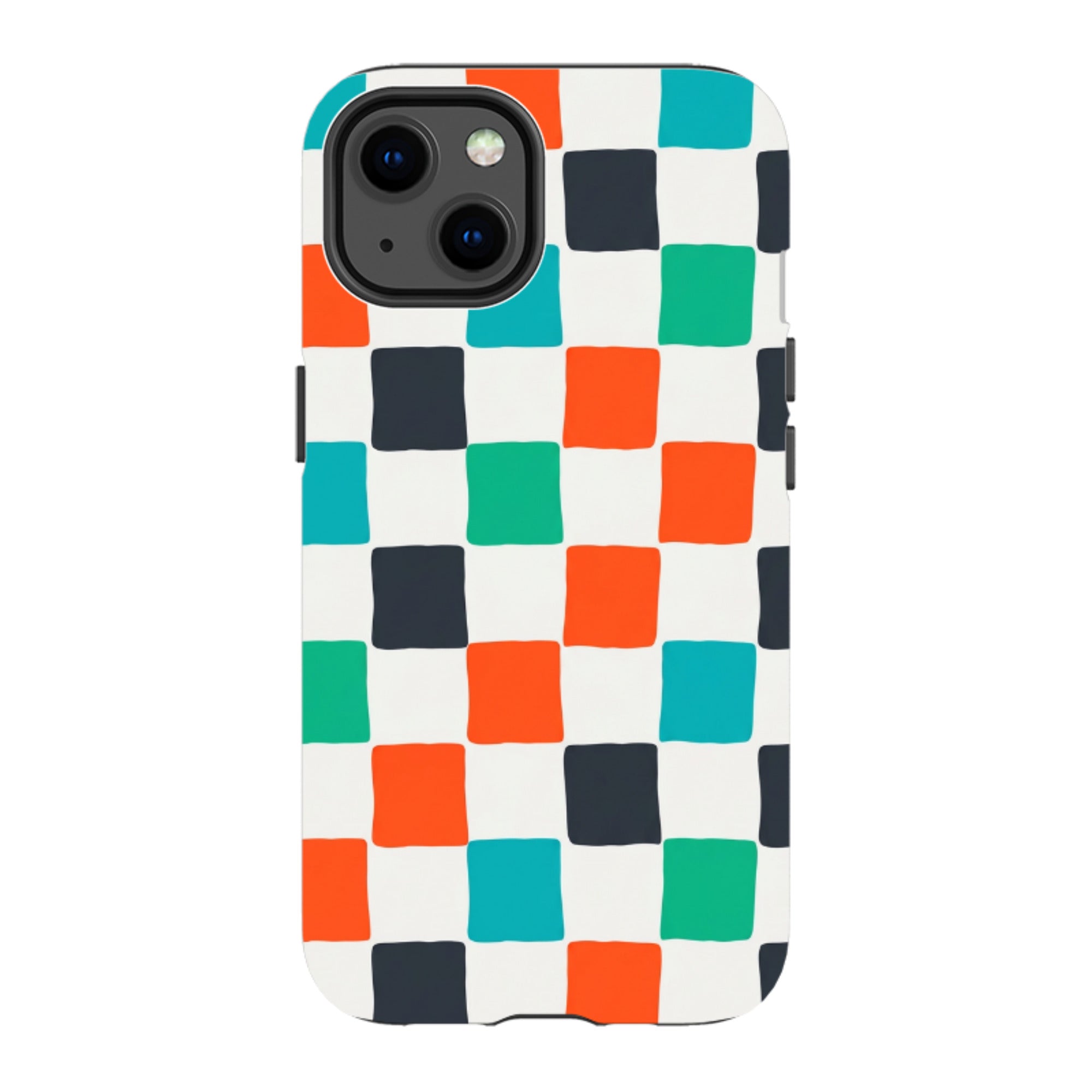 iPhone Tough Case - Multi-Color Checkerboard