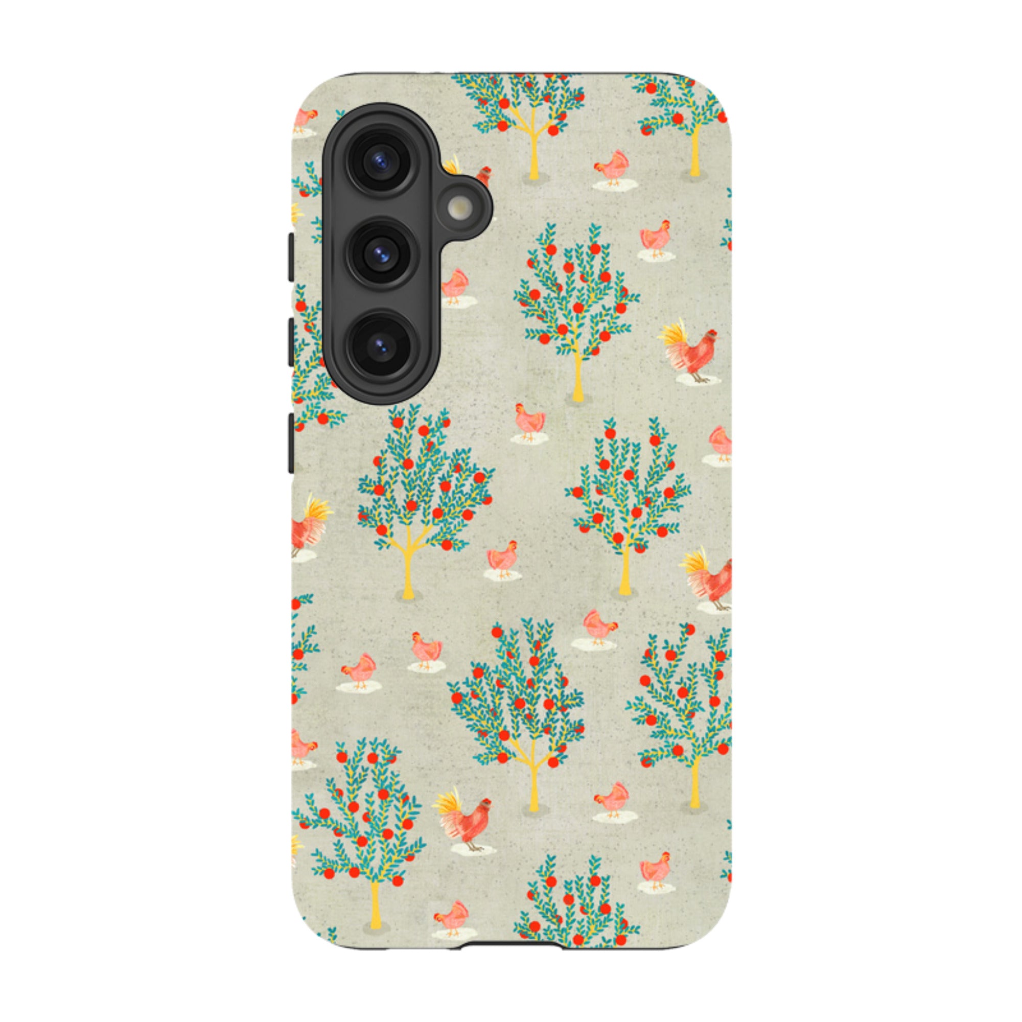 Samsung Tough Case - Apple Trees And Chickens Grey By Katherine Quinn
