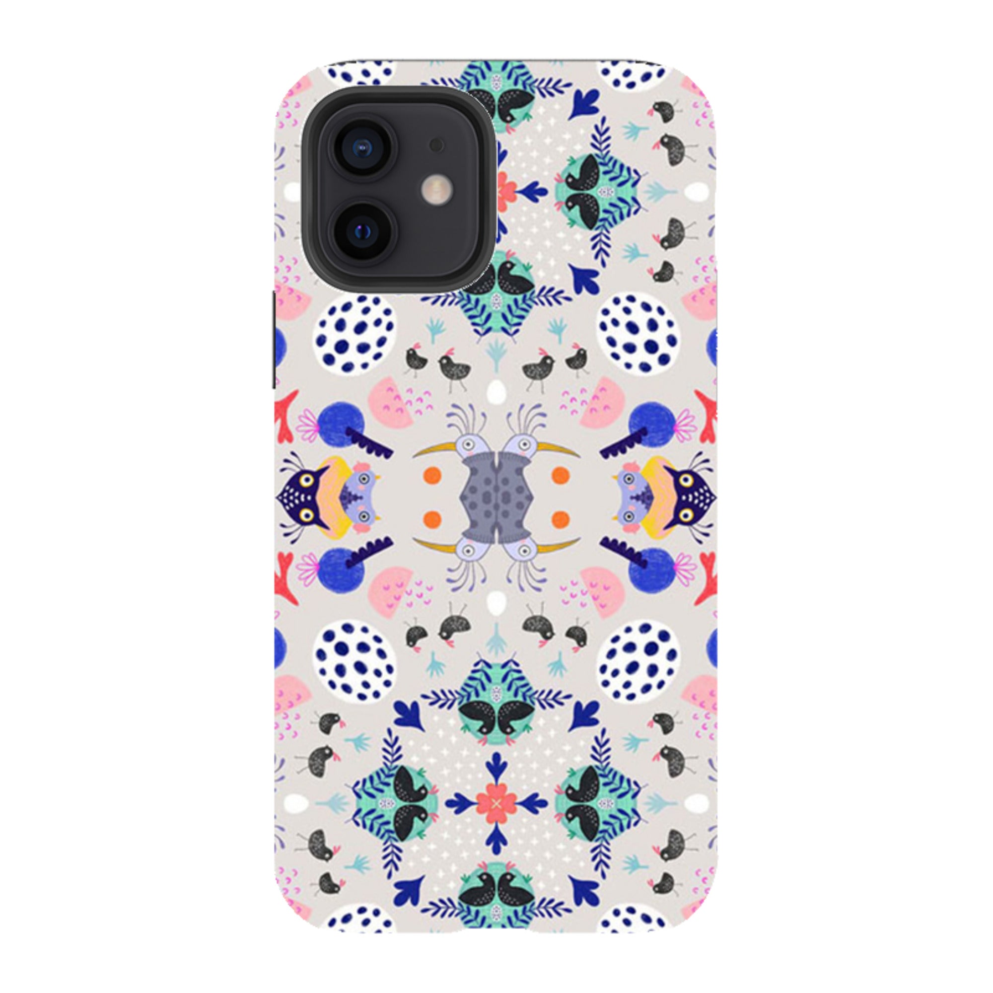 iPhone Tough Case - Crazy Bird Pattern By Mia Underwood