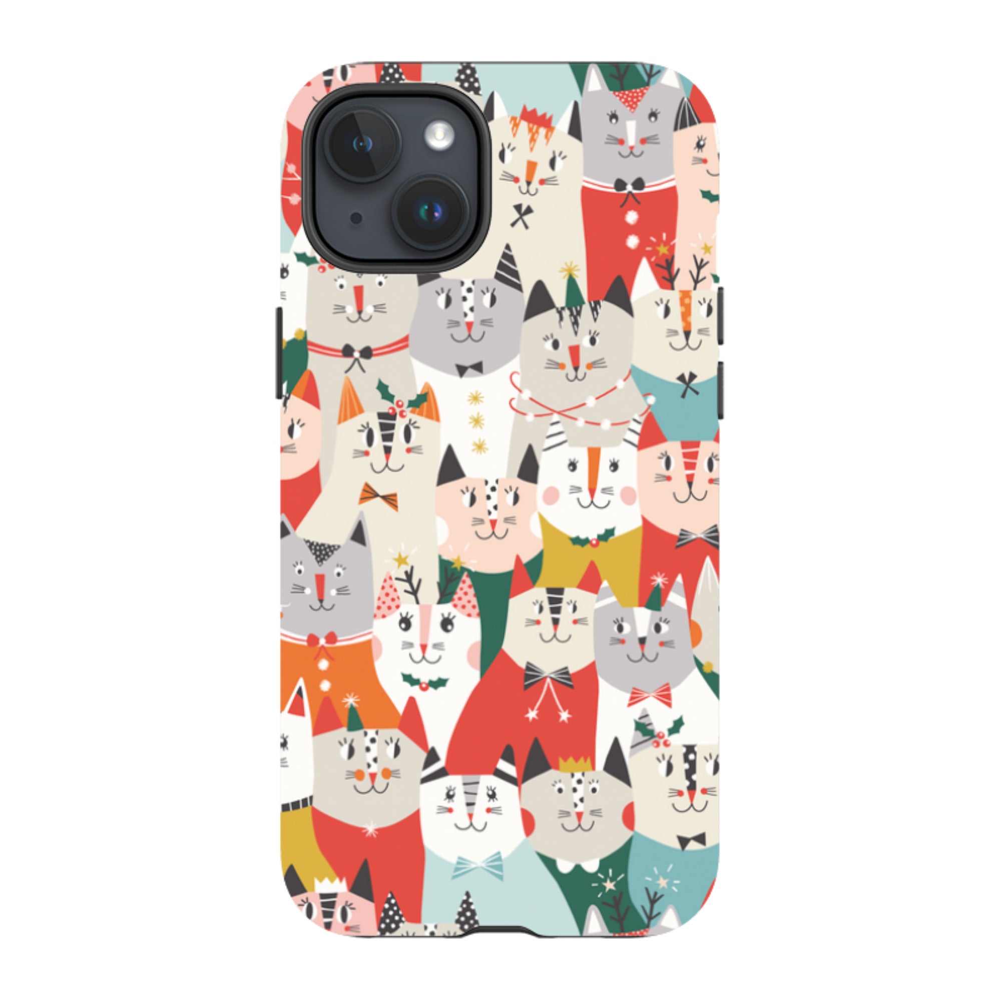 iPhone Tough Case - Christmas Cats By Ali Brookes
