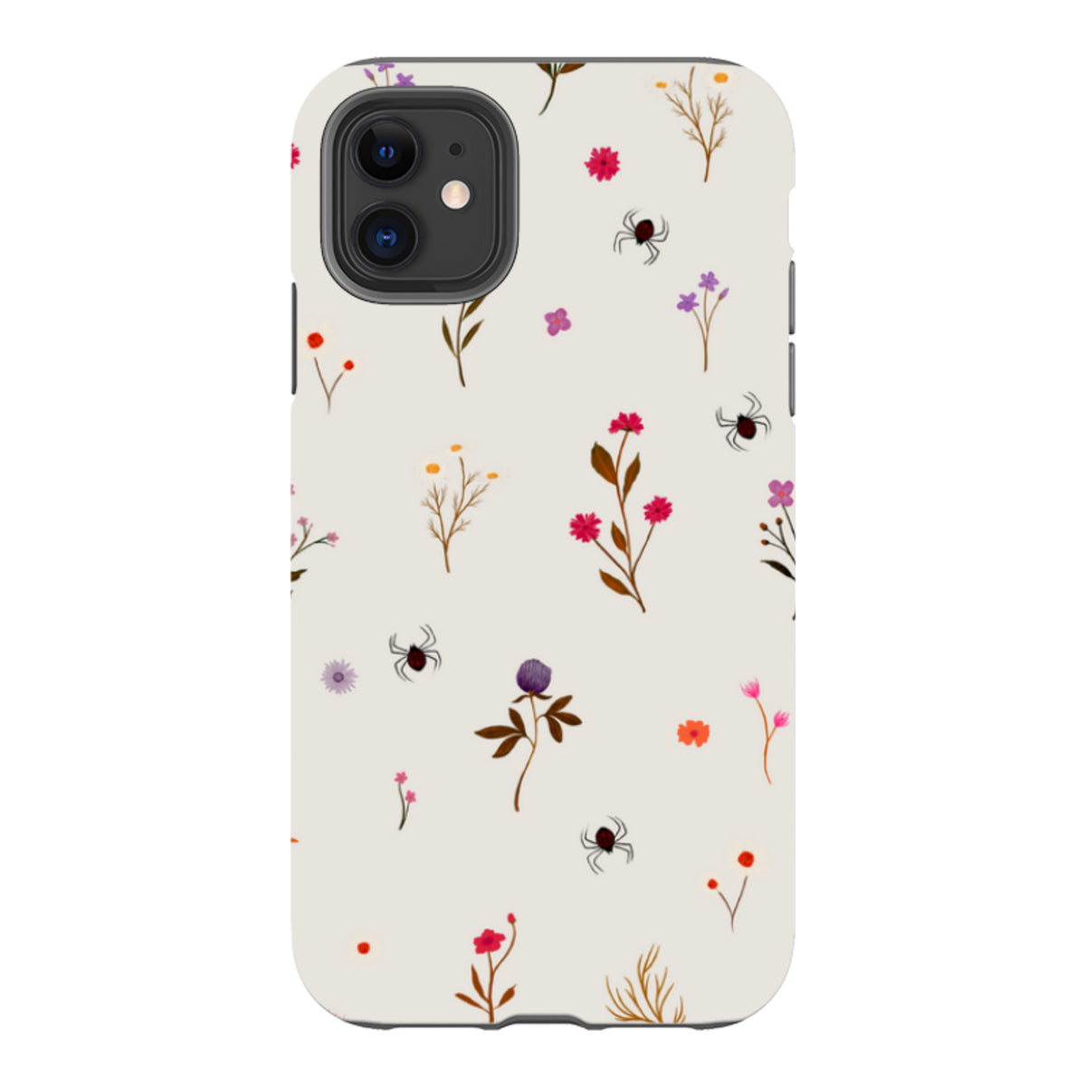 iPhone Tough Case - Florals and Spiders - Stone By Katherine Quinn