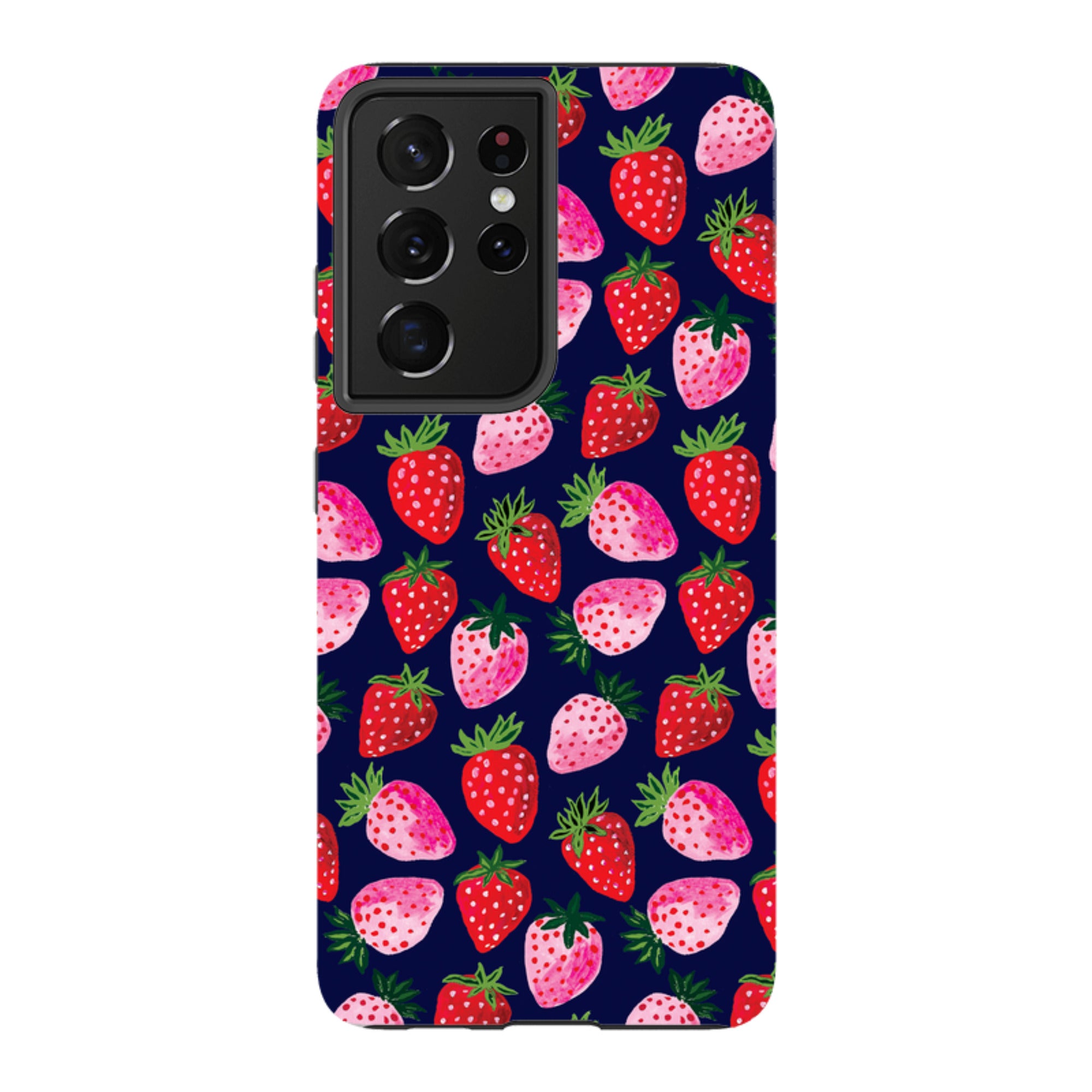 Samsung Tough  Case - Strawberry Scatter Navy By Emma Frances Grant