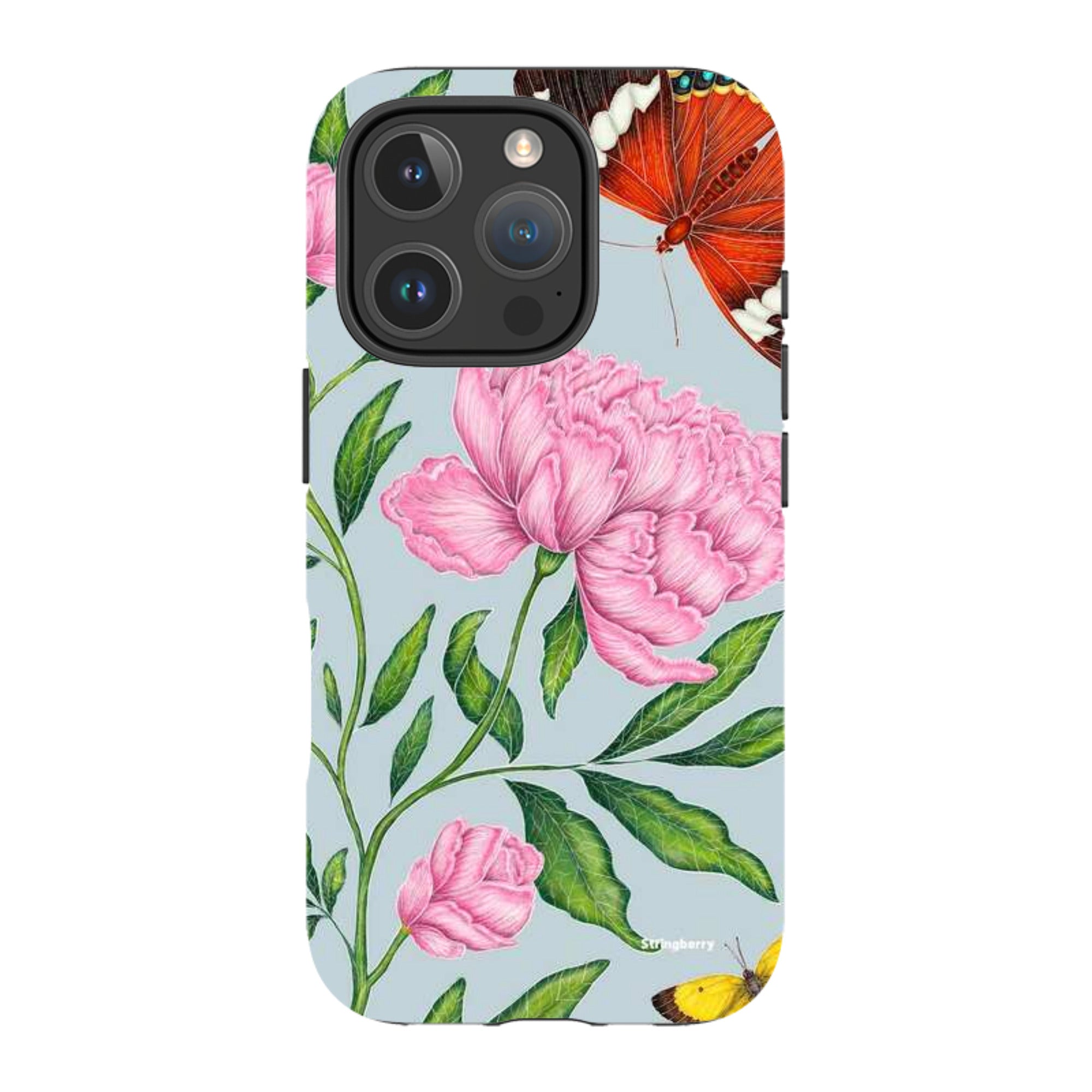 iPhone MagSafe Tough Case - Butterflies and Peonies By Catherine Rowe
